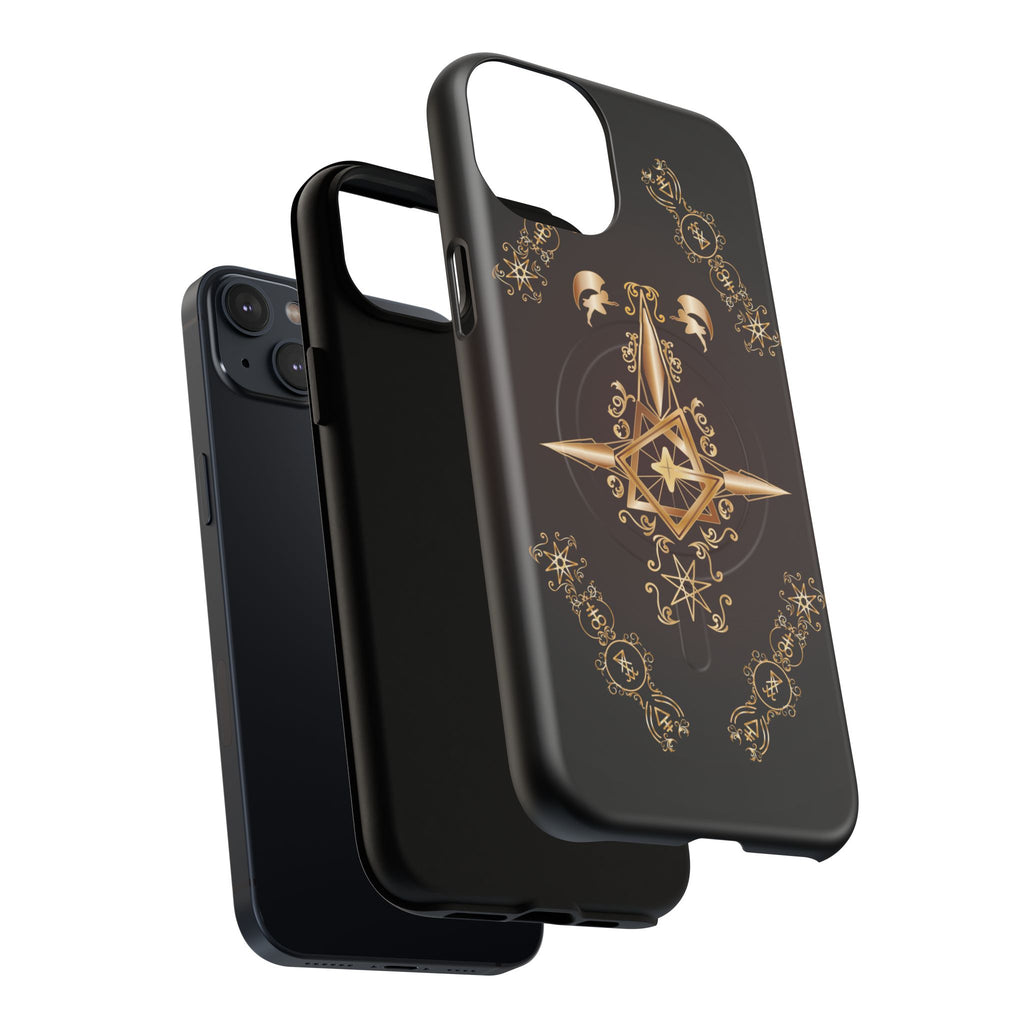 Magnetic Ecclesiarch Sigil Black Red and Gold Ceremonial Phone Case