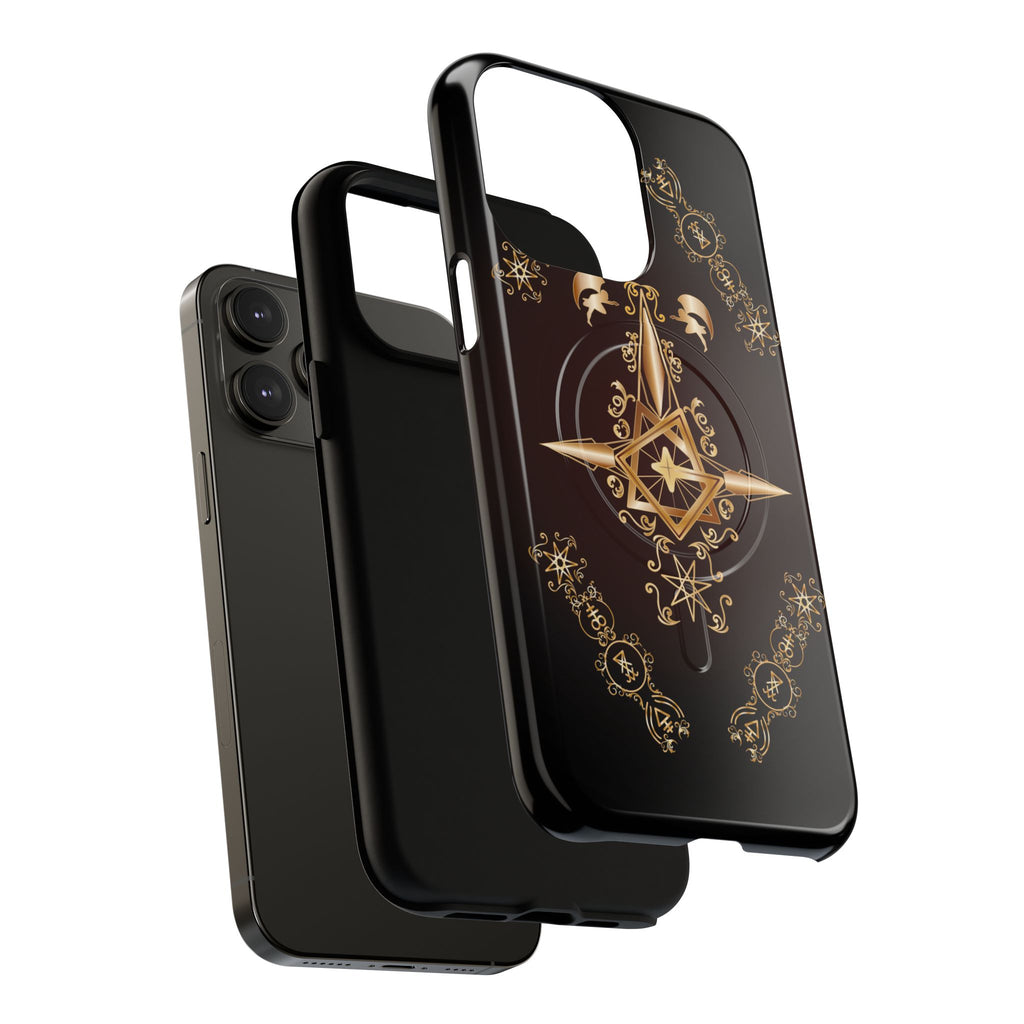 Magnetic Ecclesiarch Sigil Black Red and Gold Ceremonial Phone Case