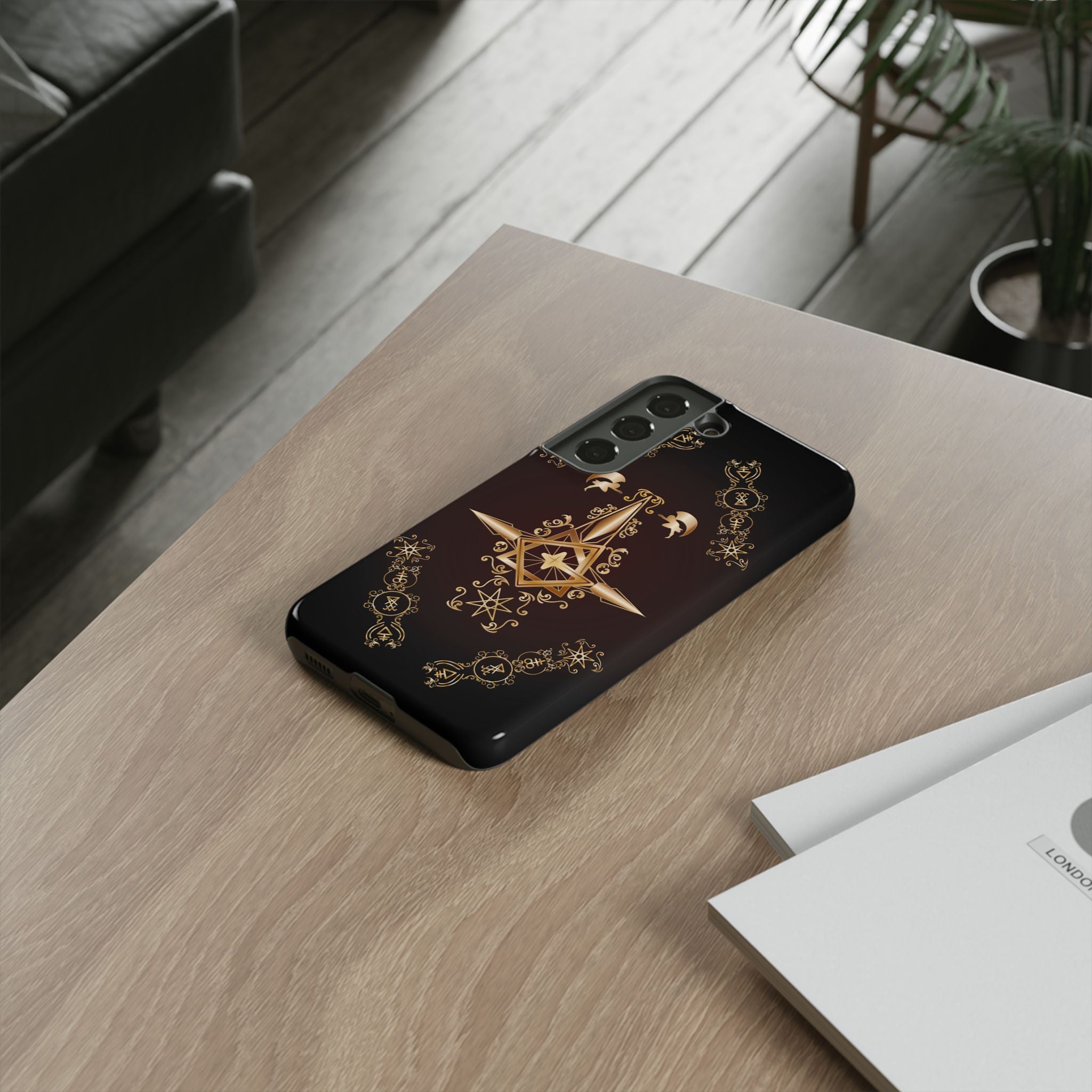 Android Ecclesiarch Sigil Black Red and Gold Ceremonial Phone Case