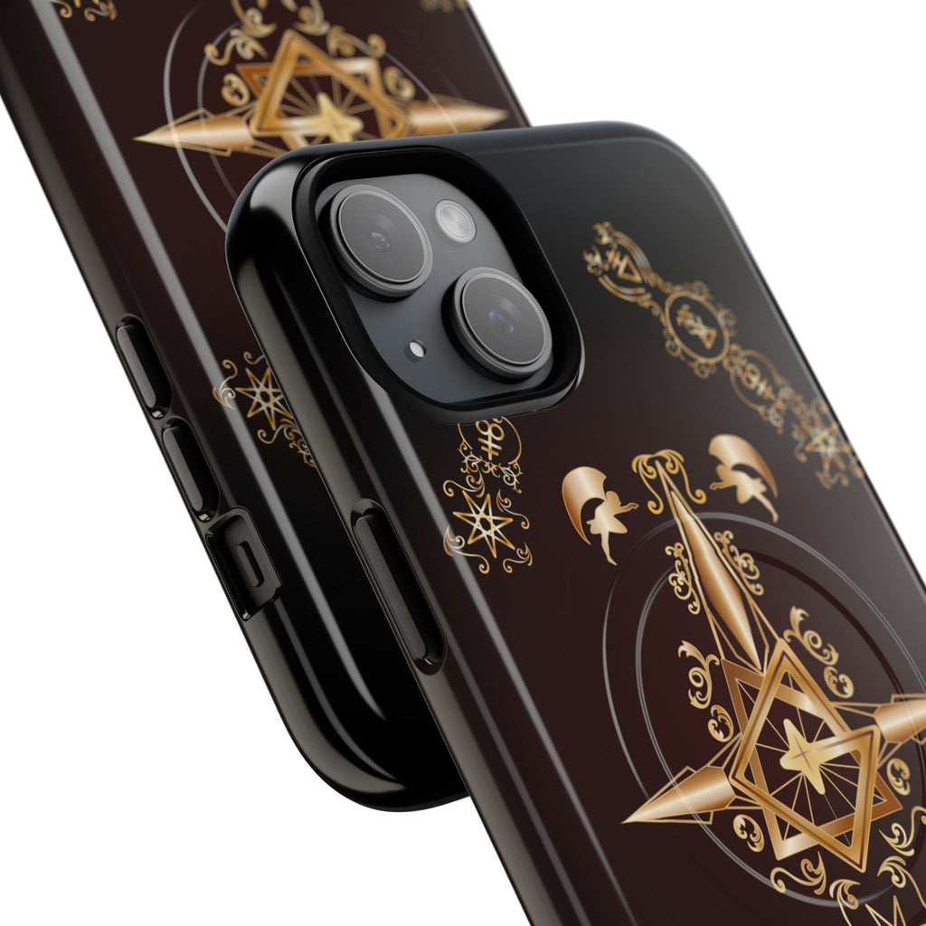 Magnetic Ecclesiarch Sigil Black Red and Gold Ceremonial Phone Case