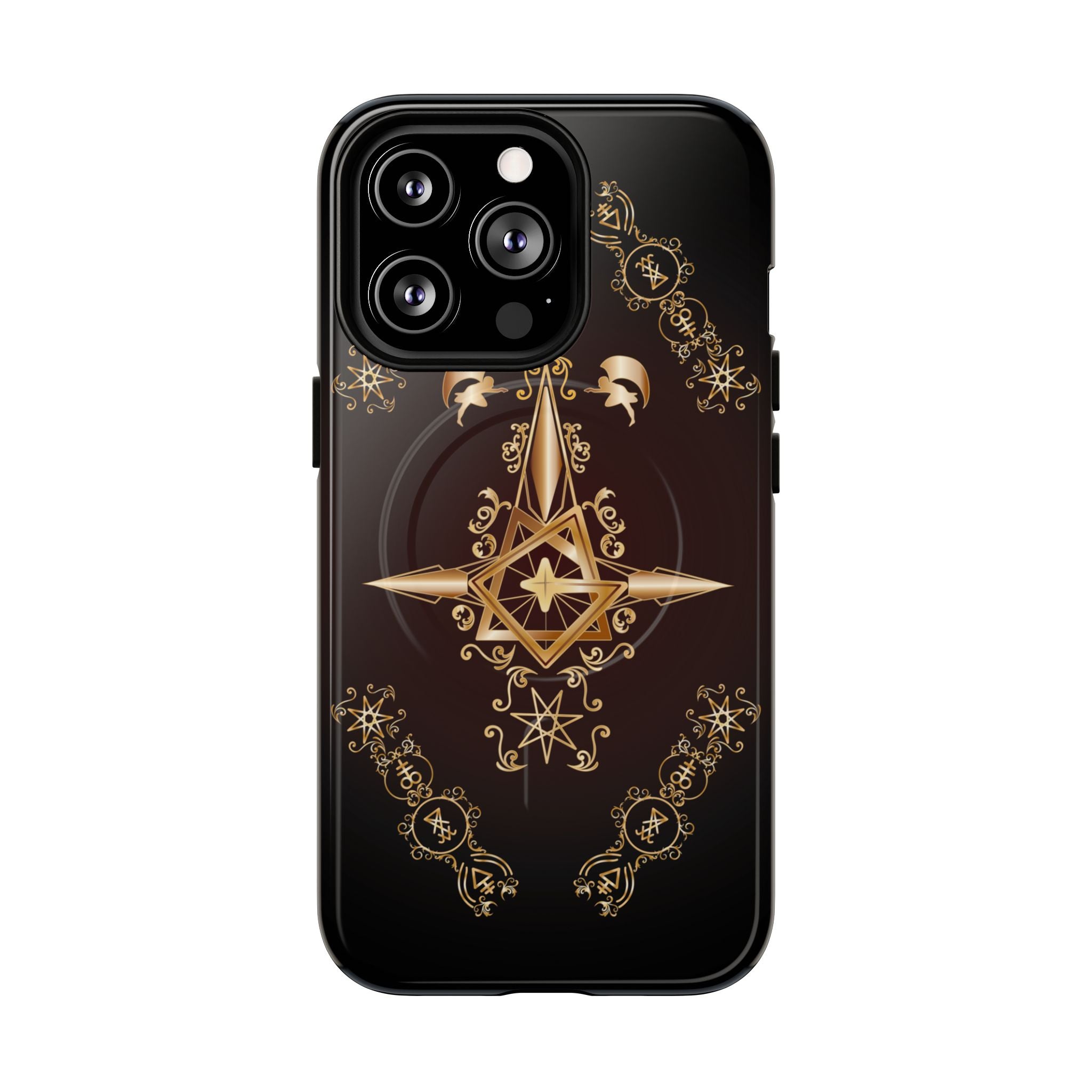Magnetic Ecclesiarch Sigil Black Red and Gold Ceremonial Phone Case