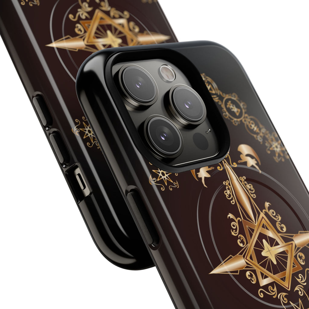 Magnetic Ecclesiarch Sigil Black Red and Gold Ceremonial Phone Case