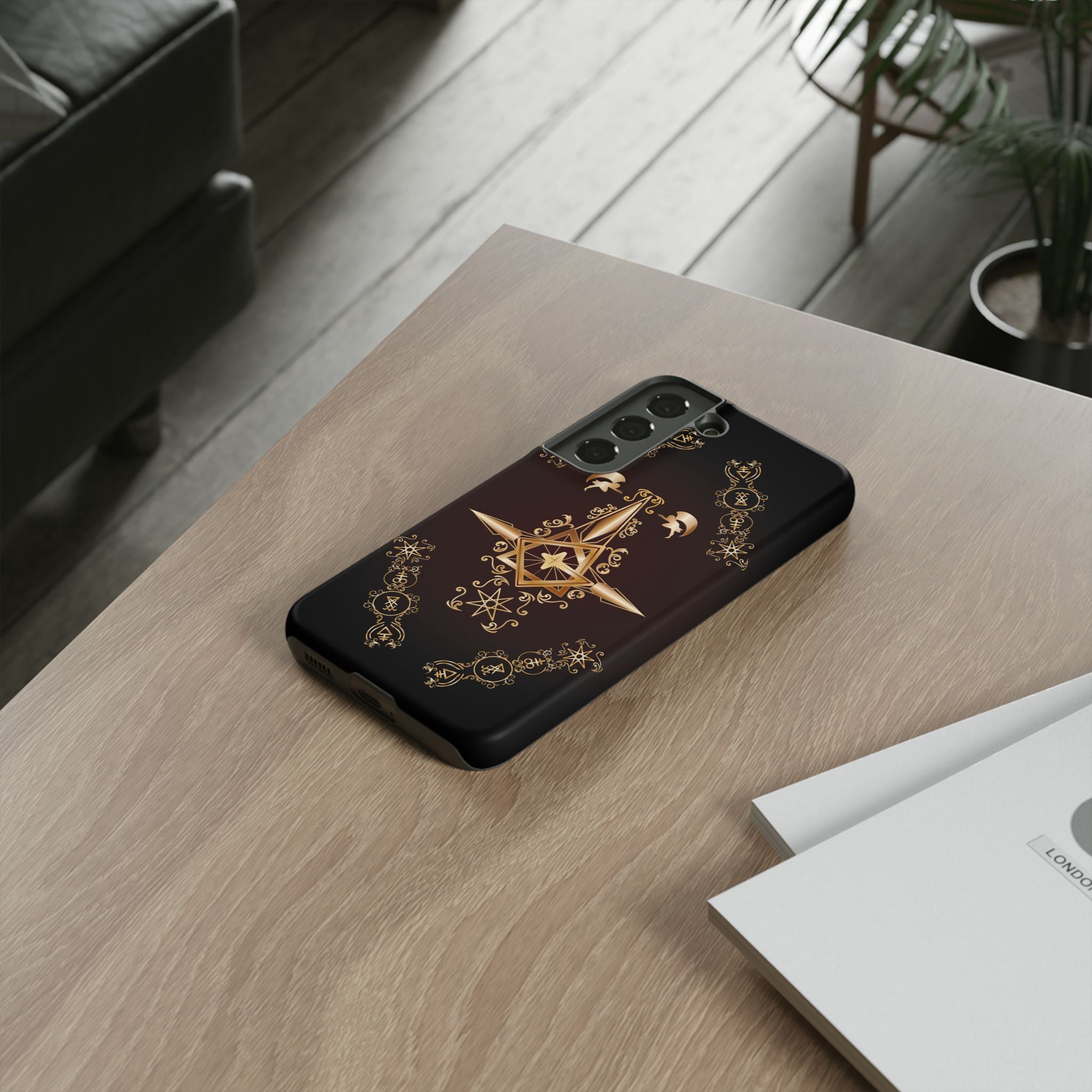 Android Ecclesiarch Sigil Black Red and Gold Ceremonial Phone Case