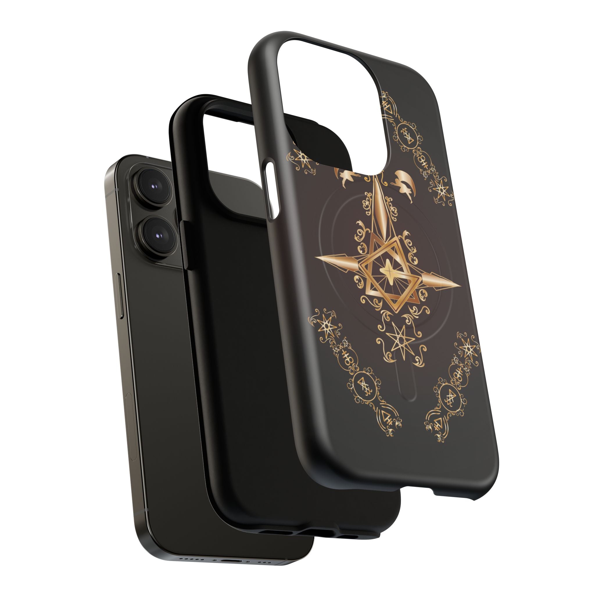 Magnetic Ecclesiarch Sigil Black Red and Gold Ceremonial Phone Case