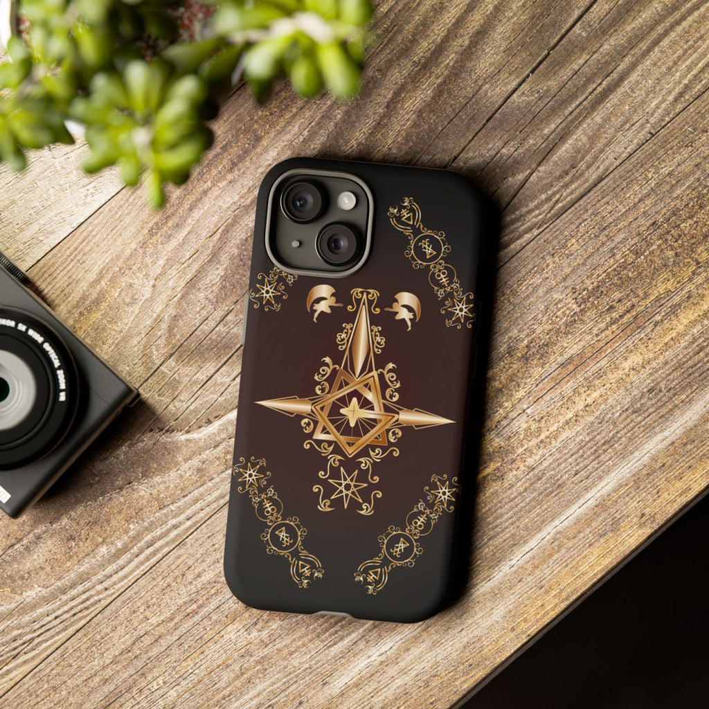 Iphone Ecclesiarch Sigil Black Red and Gold Ceremonial Phone Case