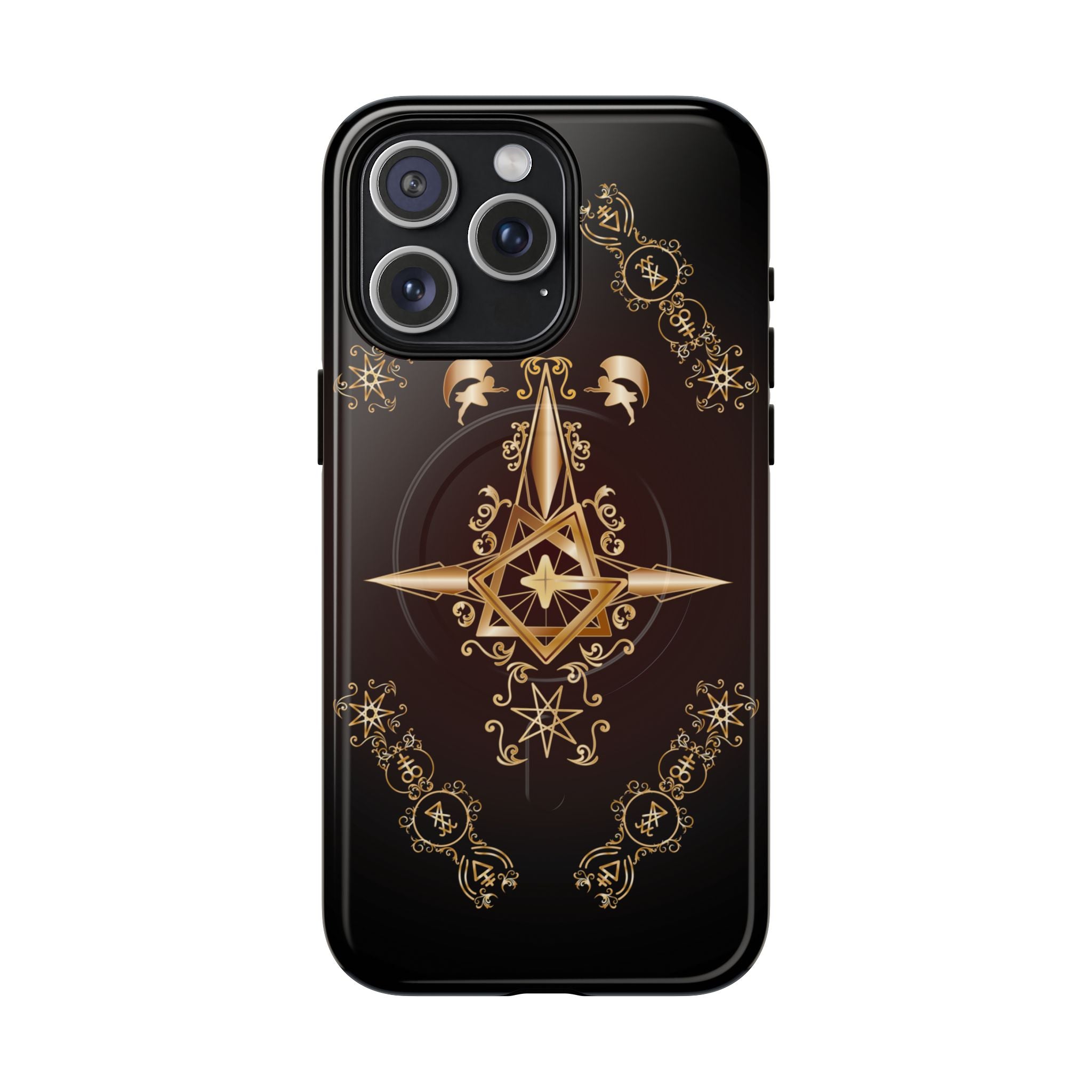 Magnetic Ecclesiarch Sigil Black Red and Gold Ceremonial Phone Case