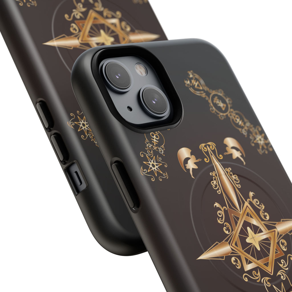 Magnetic Ecclesiarch Sigil Black Red and Gold Ceremonial Phone Case