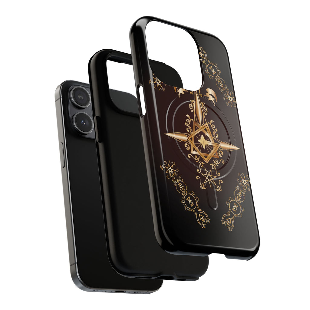 Magnetic Ecclesiarch Sigil Black Red and Gold Ceremonial Phone Case