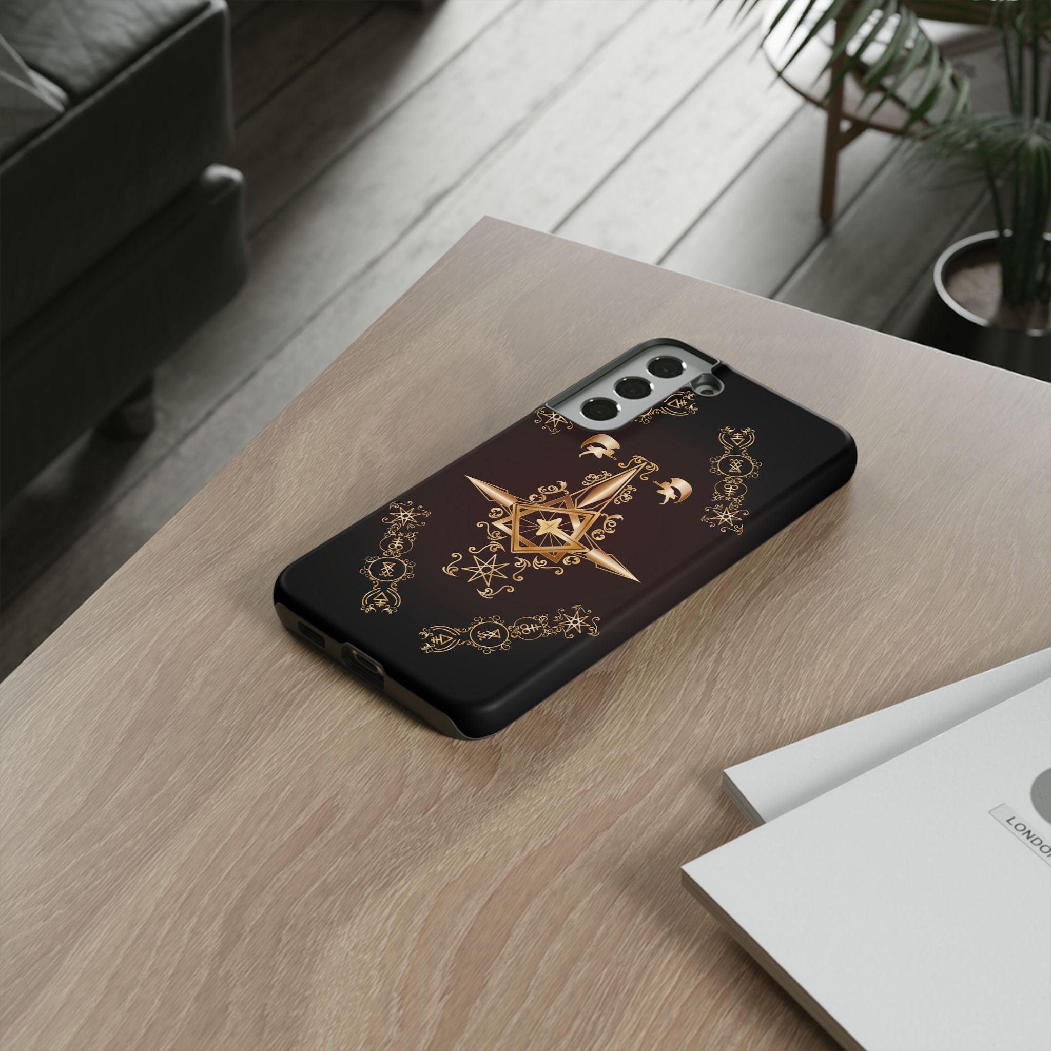 Android Ecclesiarch Sigil Black Red and Gold Ceremonial Phone Case
