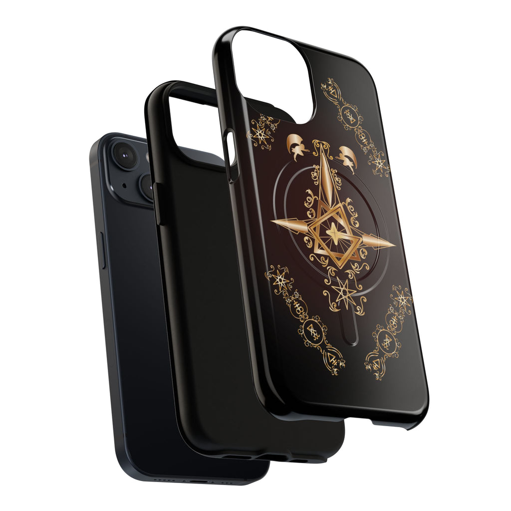 Magnetic Ecclesiarch Sigil Black Red and Gold Ceremonial Phone Case