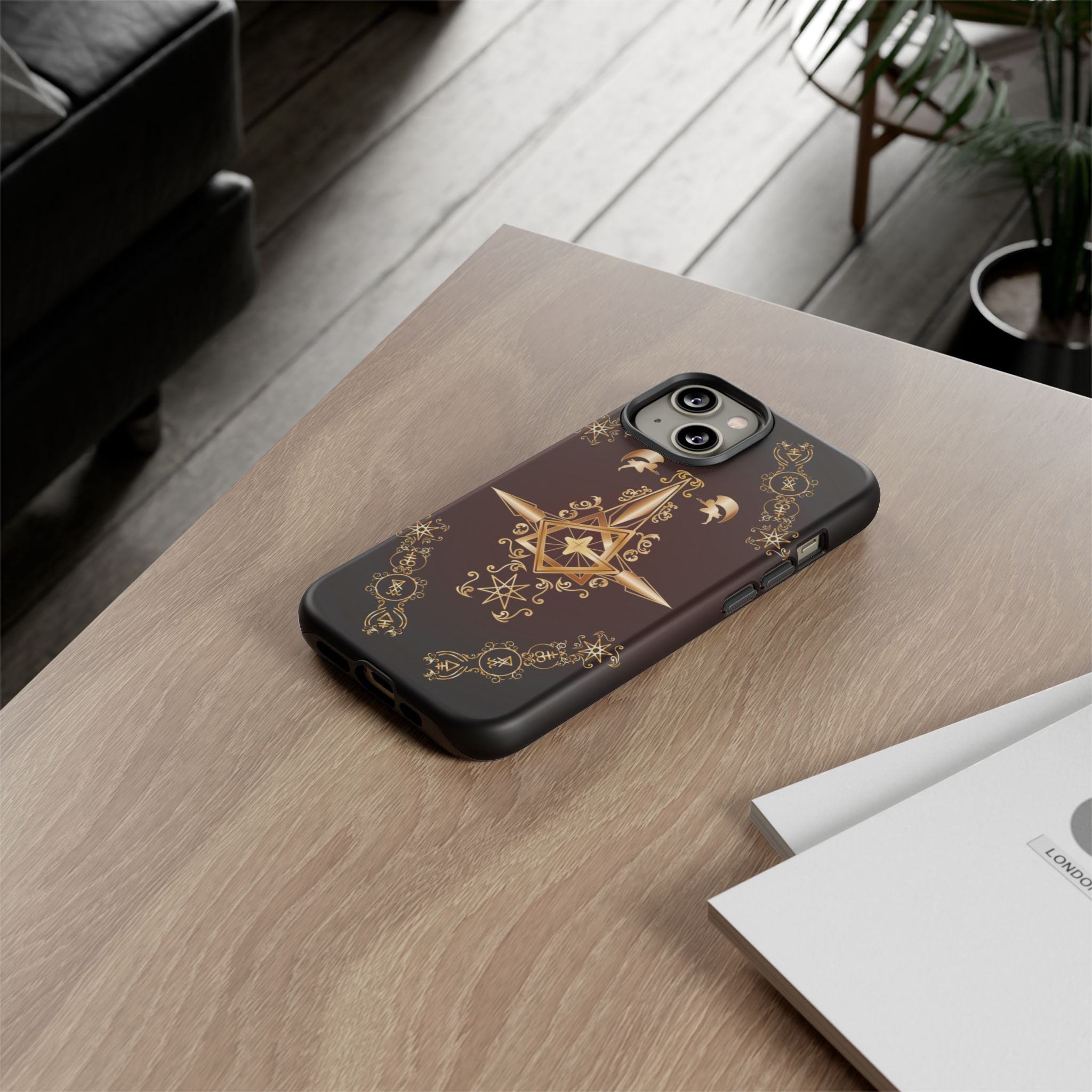 Iphone Ecclesiarch Sigil Black Red and Gold Ceremonial Phone Case