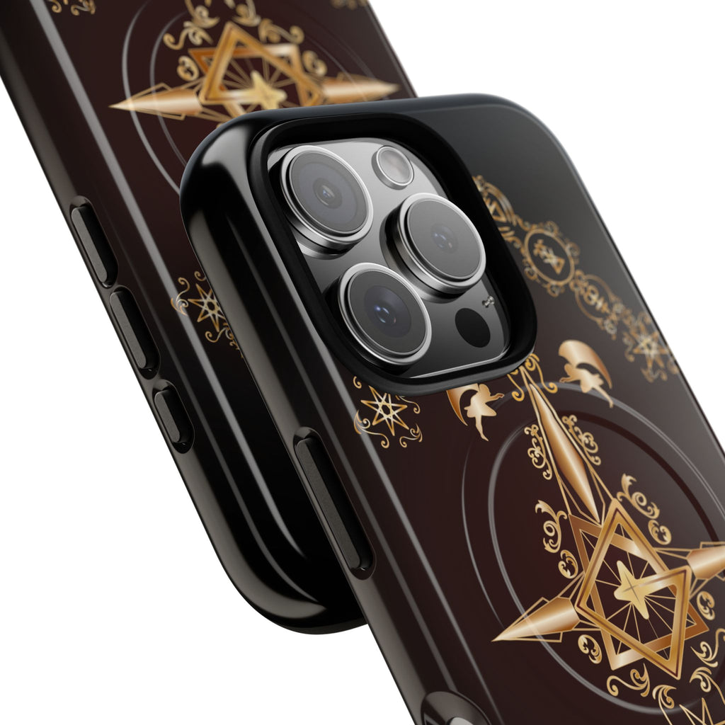 Magnetic Ecclesiarch Sigil Black Red and Gold Ceremonial Phone Case