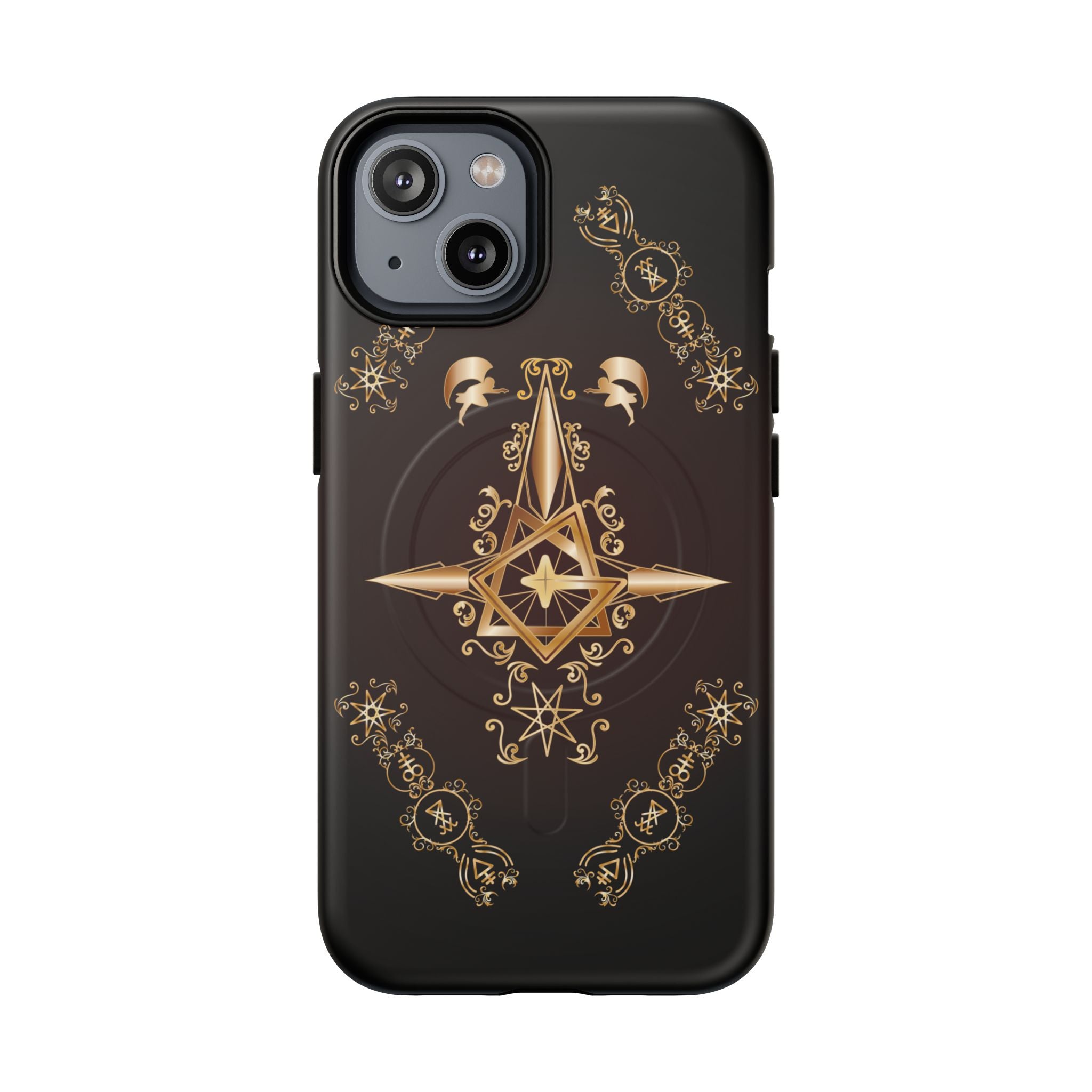 Magnetic Ecclesiarch Sigil Black Red and Gold Ceremonial Phone Case