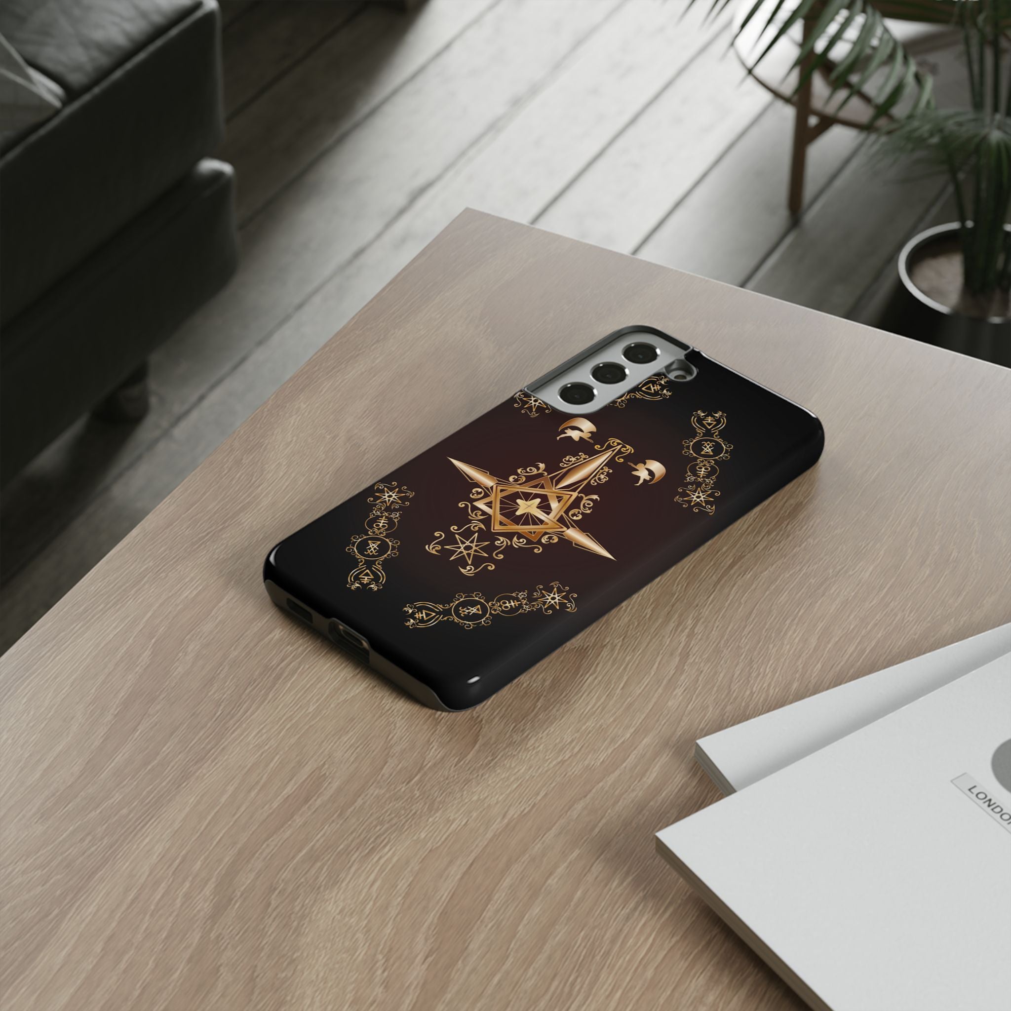 Android Ecclesiarch Sigil Black Red and Gold Ceremonial Phone Case