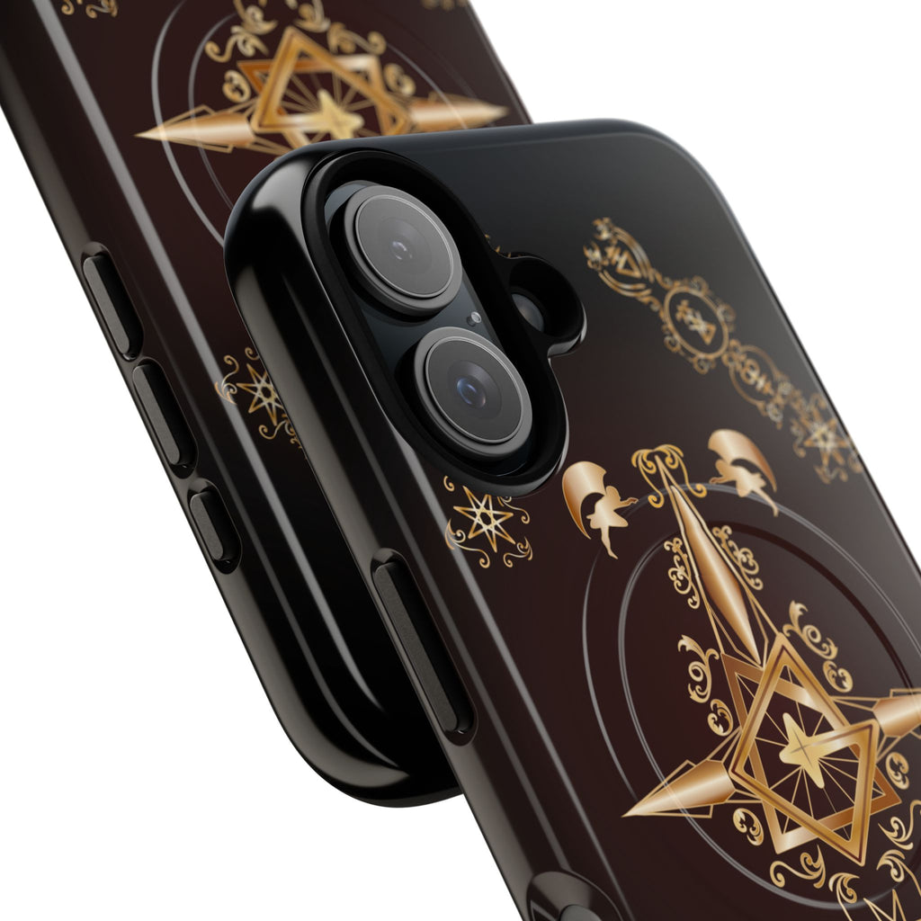 Magnetic Ecclesiarch Sigil Black Red and Gold Ceremonial Phone Case