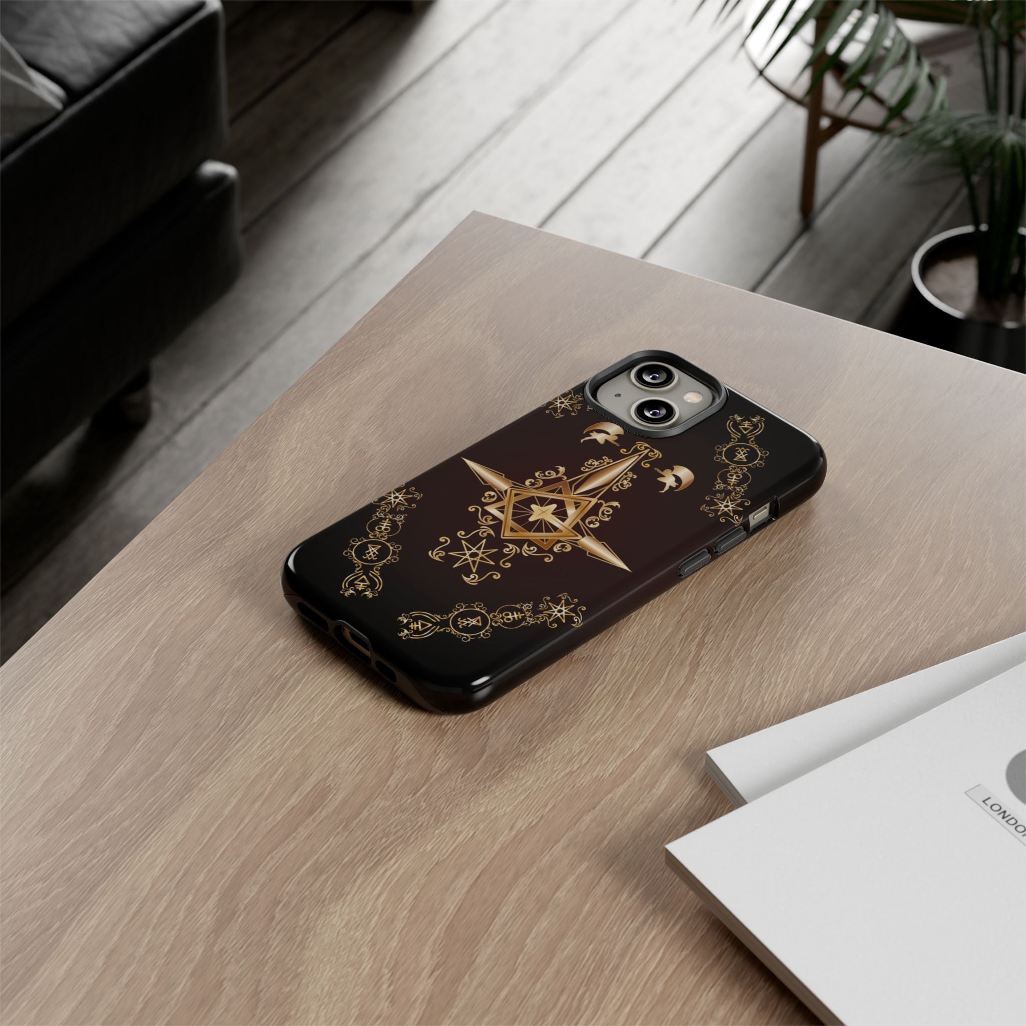Iphone Ecclesiarch Sigil Black Red and Gold Ceremonial Phone Case