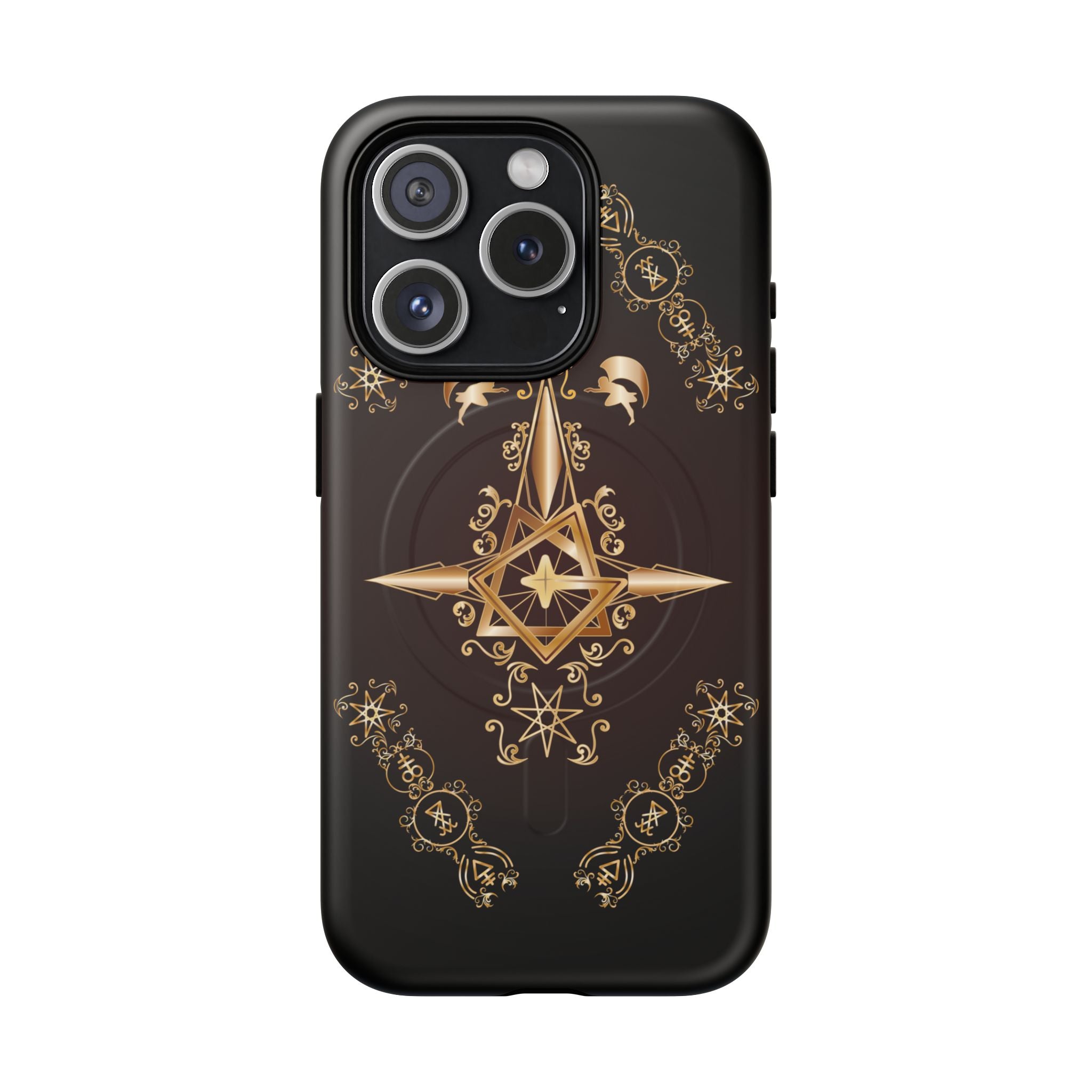 Magnetic Ecclesiarch Sigil Black Red and Gold Ceremonial Phone Case