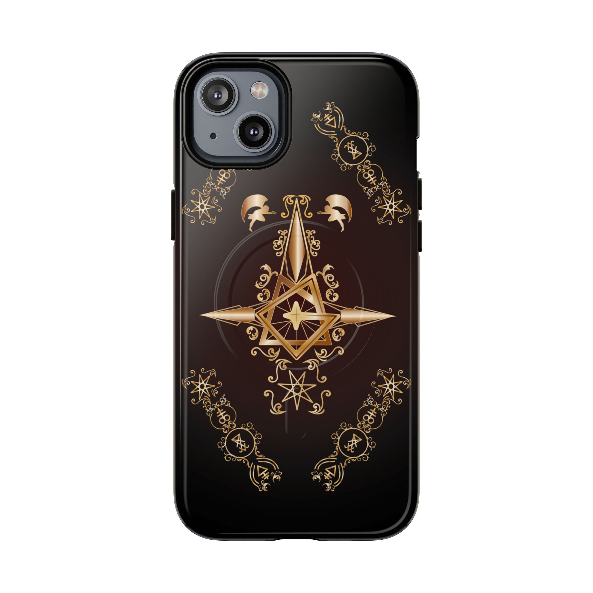 Magnetic Ecclesiarch Sigil Black Red and Gold Ceremonial Phone Case