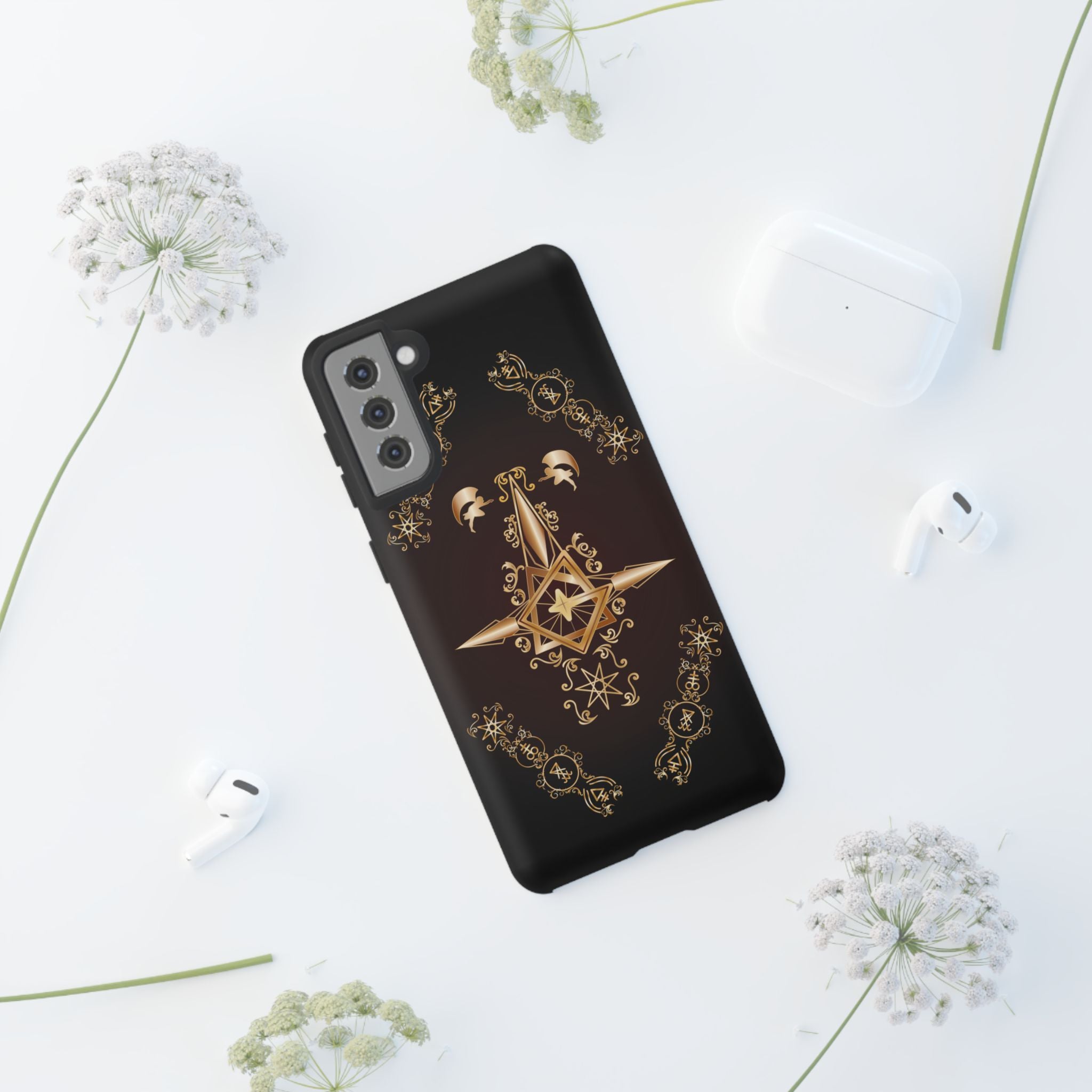 Android Ecclesiarch Sigil Black Red and Gold Ceremonial Phone Case