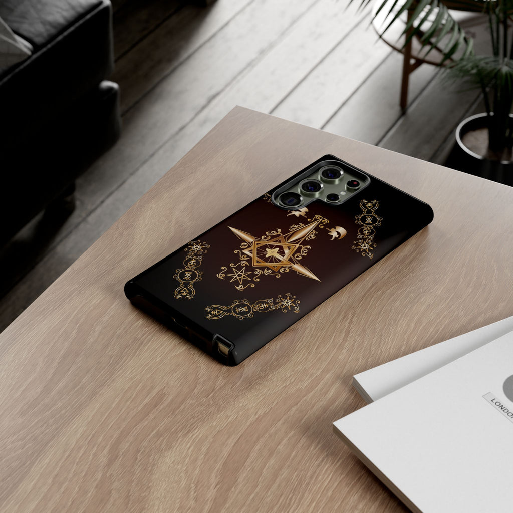 Android Ecclesiarch Sigil Black Red and Gold Ceremonial Phone Case