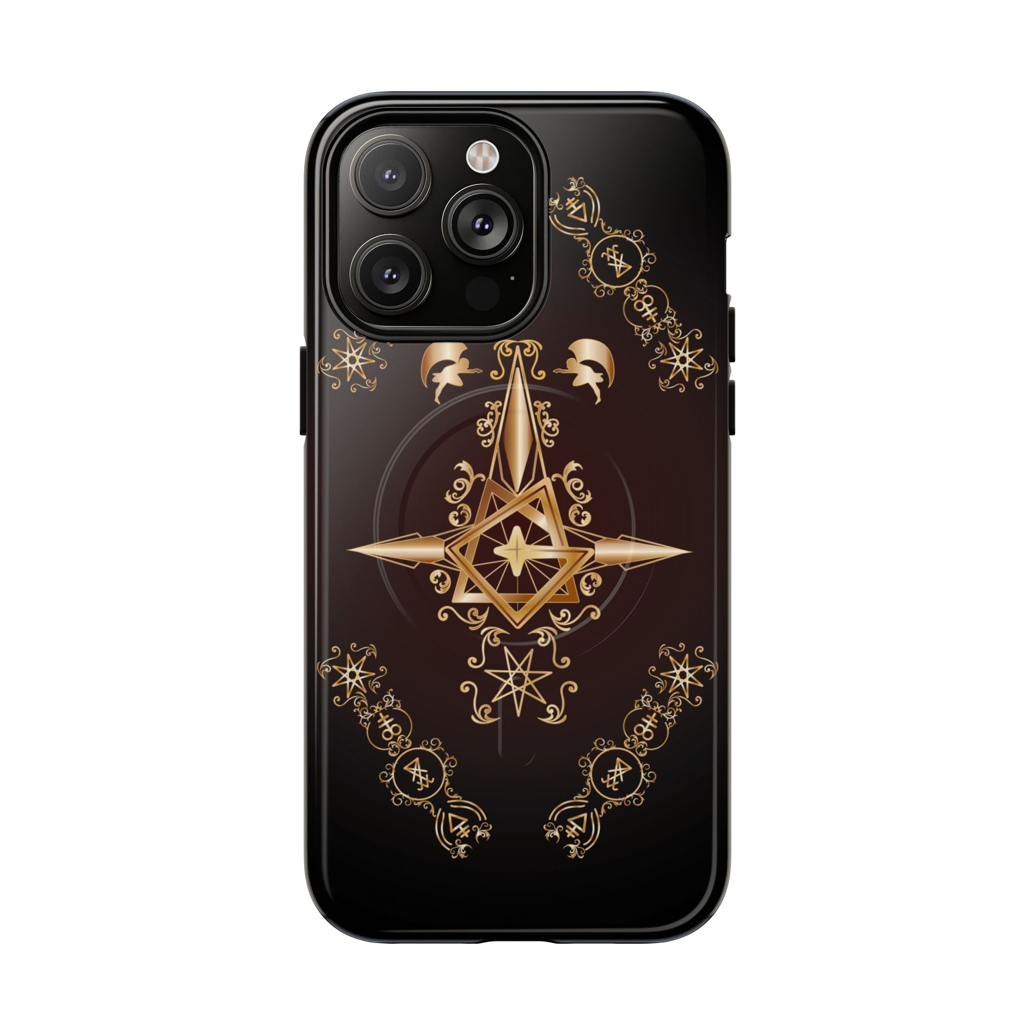 Magnetic Ecclesiarch Sigil Black Red and Gold Ceremonial Phone Case