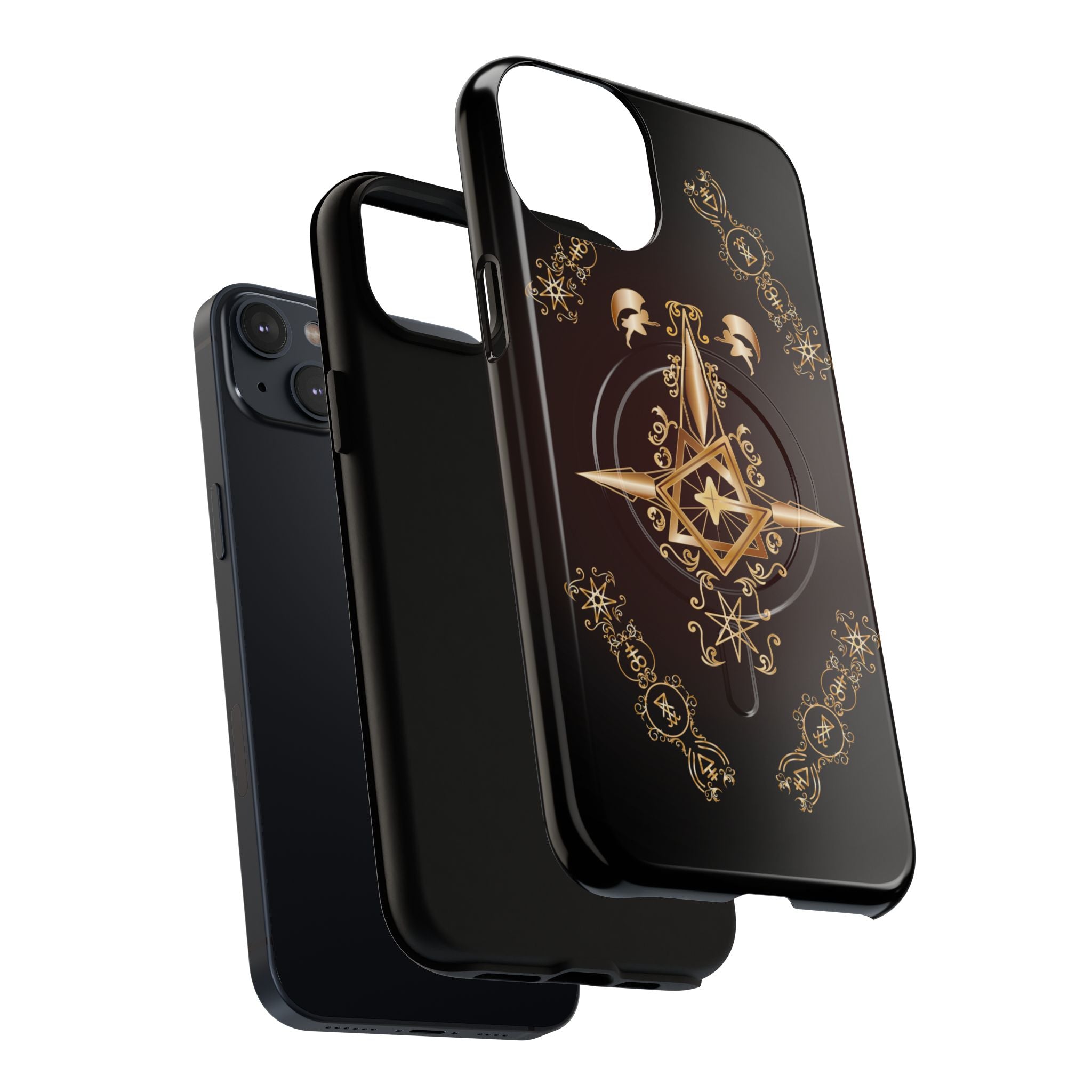 Magnetic Ecclesiarch Sigil Black Red and Gold Ceremonial Phone Case