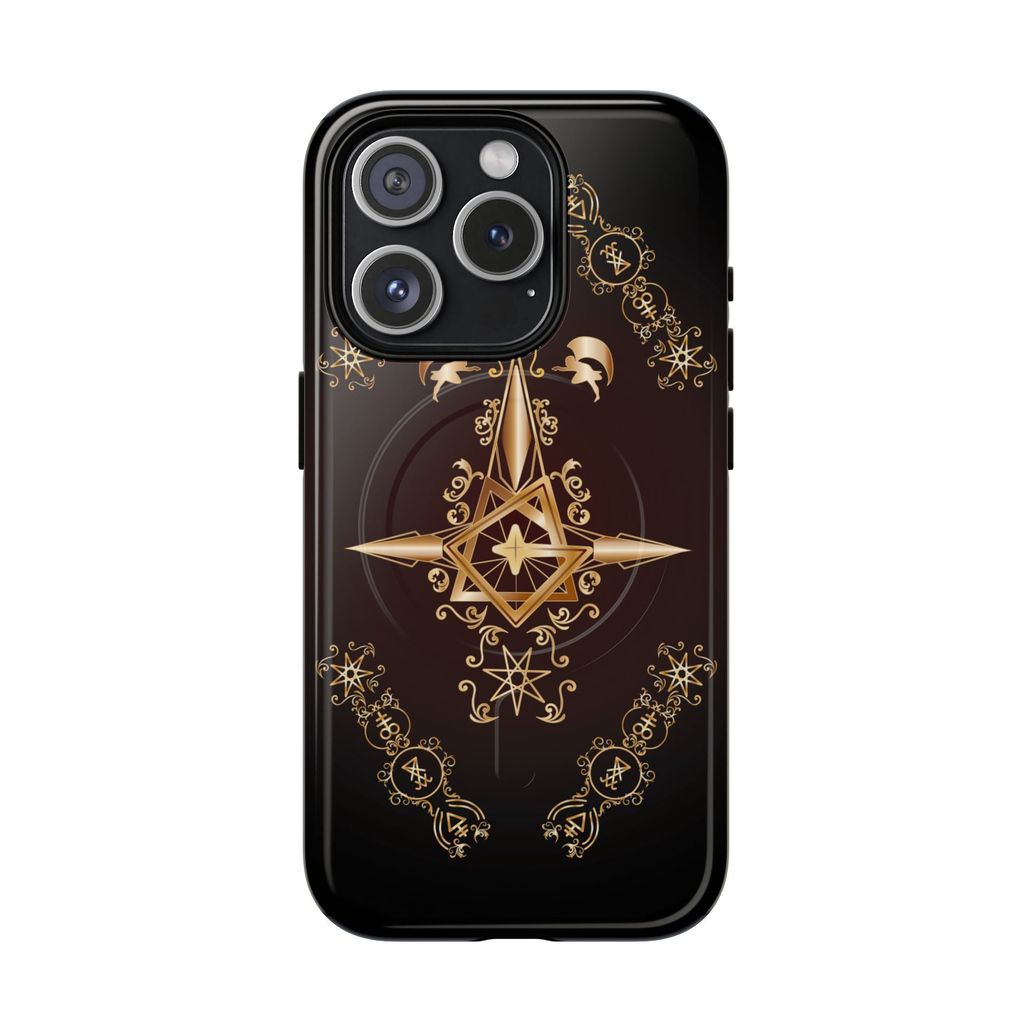 Magnetic Ecclesiarch Sigil Black Red and Gold Ceremonial Phone Case