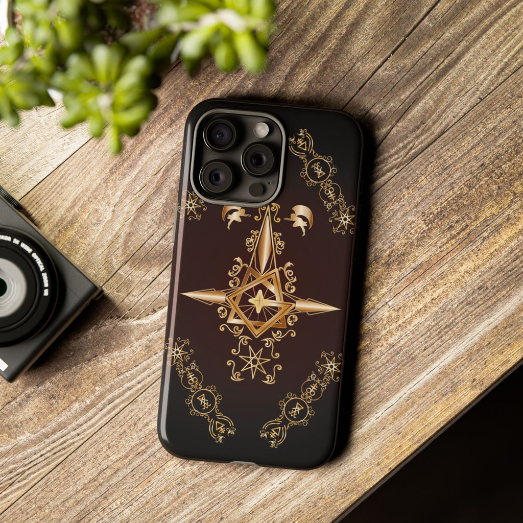 Iphone Ecclesiarch Sigil Black Red and Gold Ceremonial Phone Case