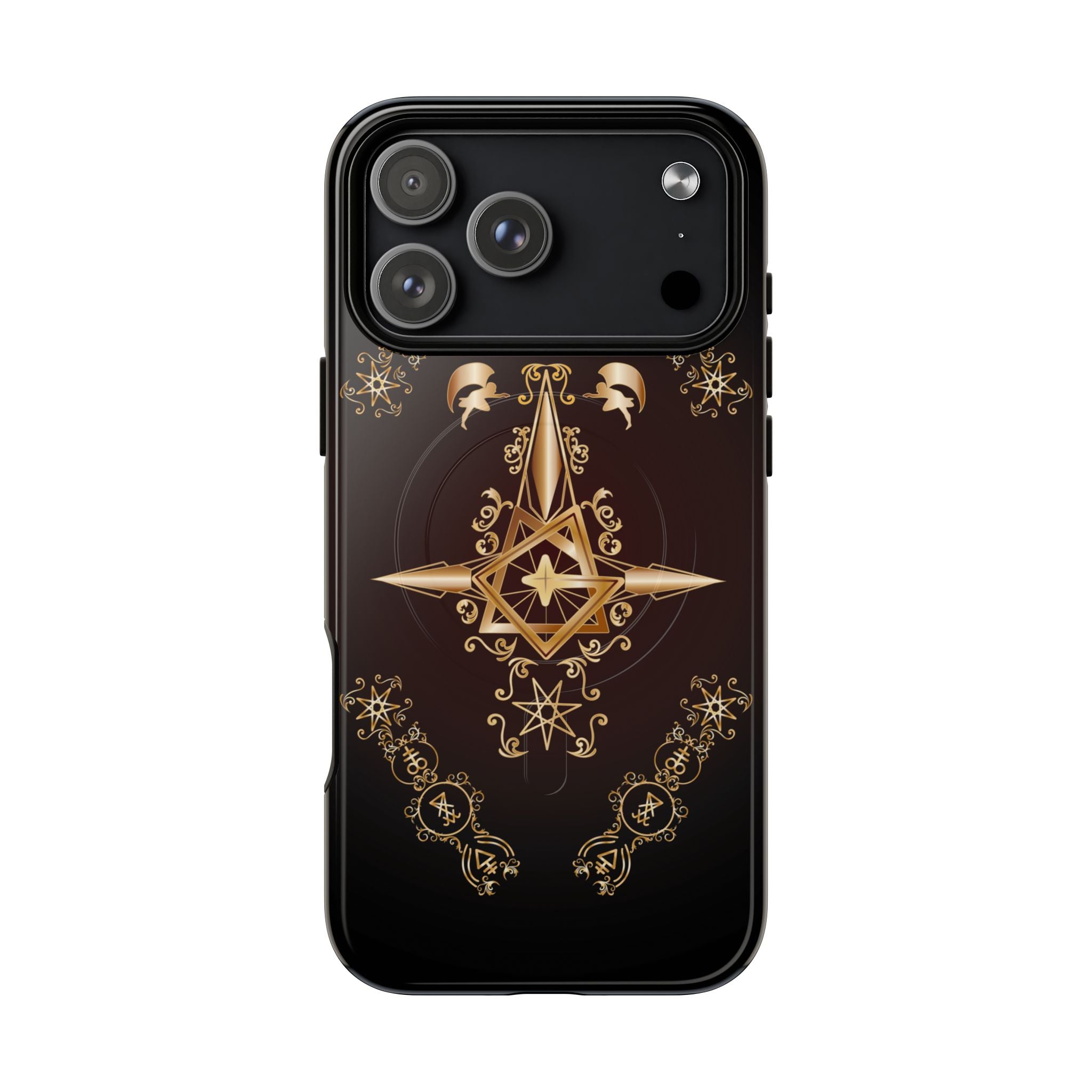 Magnetic Ecclesiarch Sigil Black Red and Gold Ceremonial Phone Case