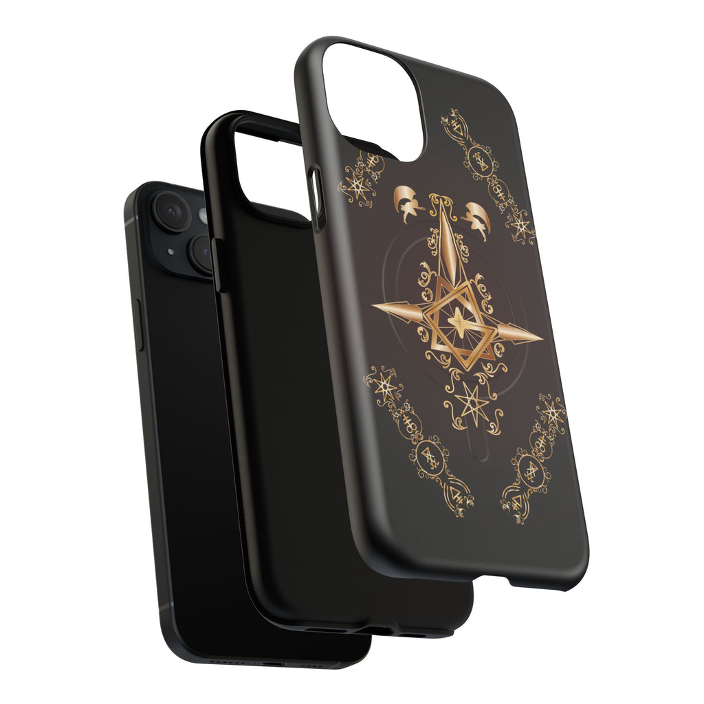 Magnetic Ecclesiarch Sigil Black Red and Gold Ceremonial Phone Case