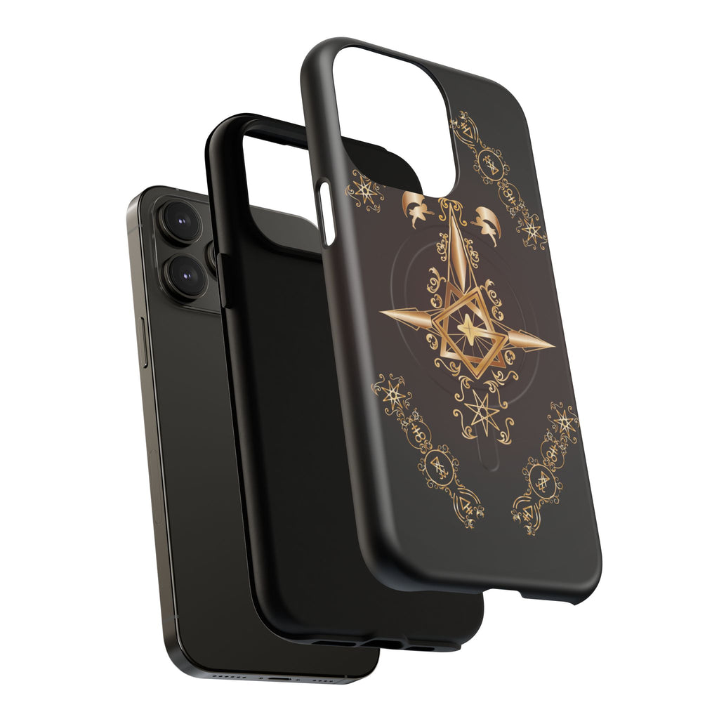 Magnetic Ecclesiarch Sigil Black Red and Gold Ceremonial Phone Case