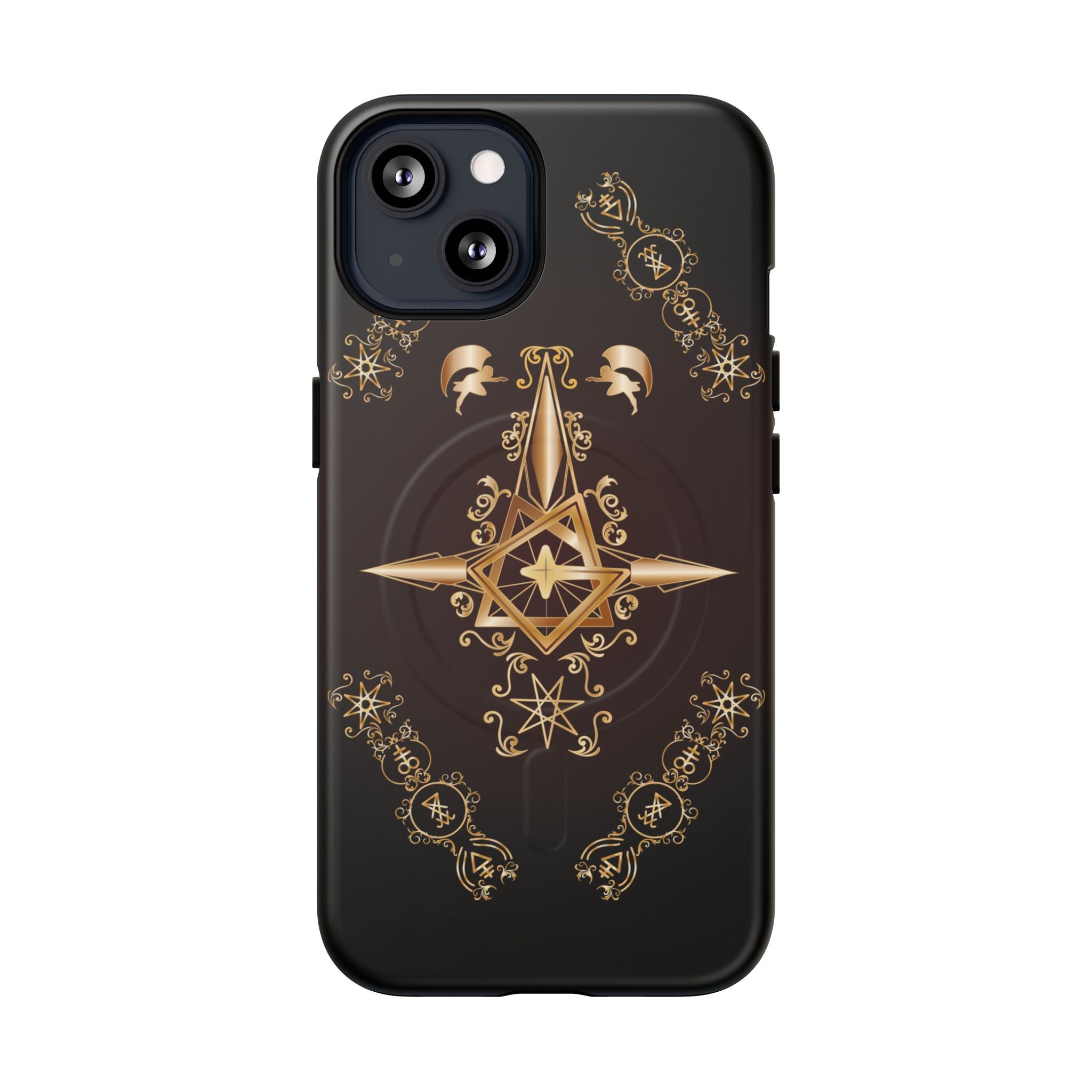 Magnetic Ecclesiarch Sigil Black Red and Gold Ceremonial Phone Case