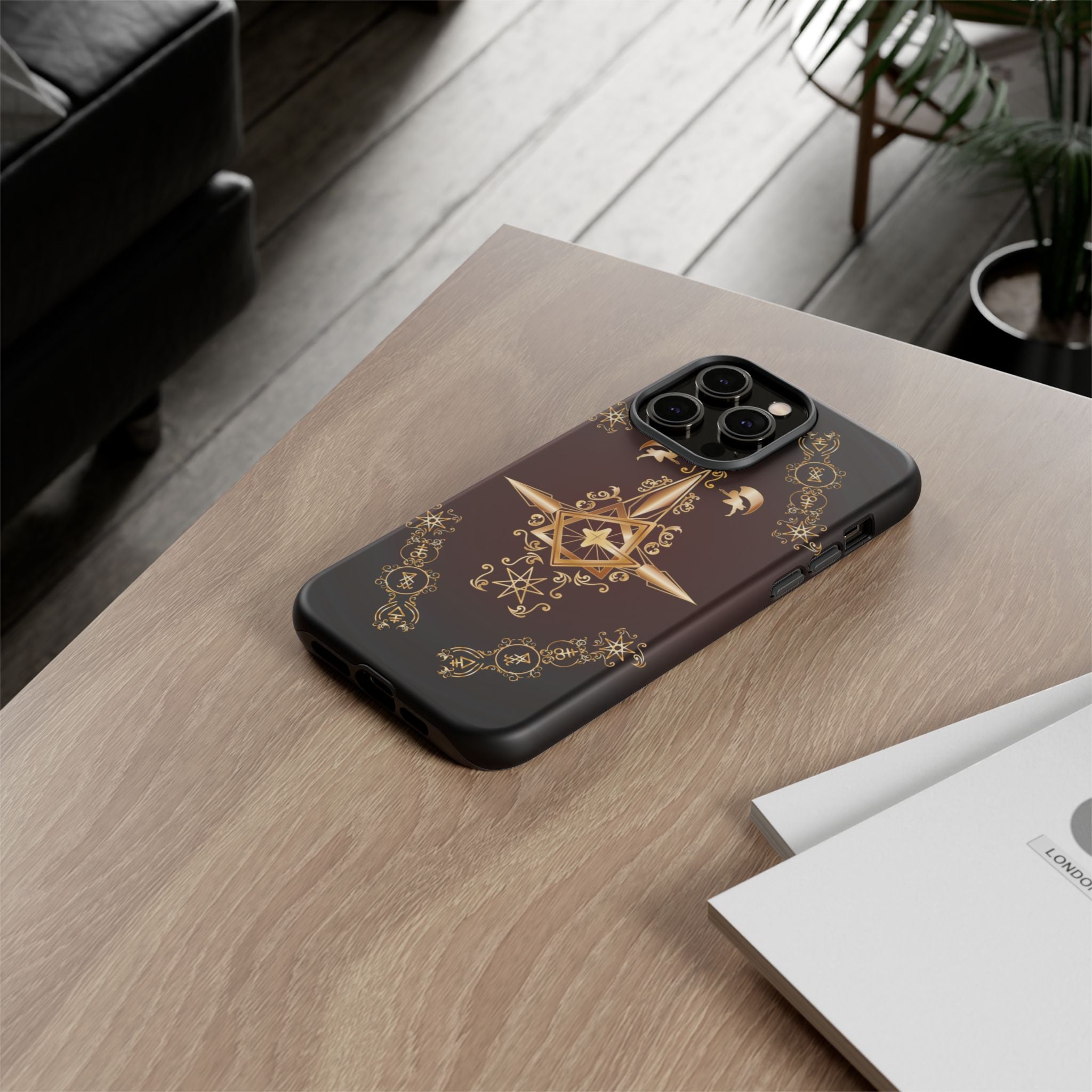 Iphone Ecclesiarch Sigil Black Red and Gold Ceremonial Phone Case