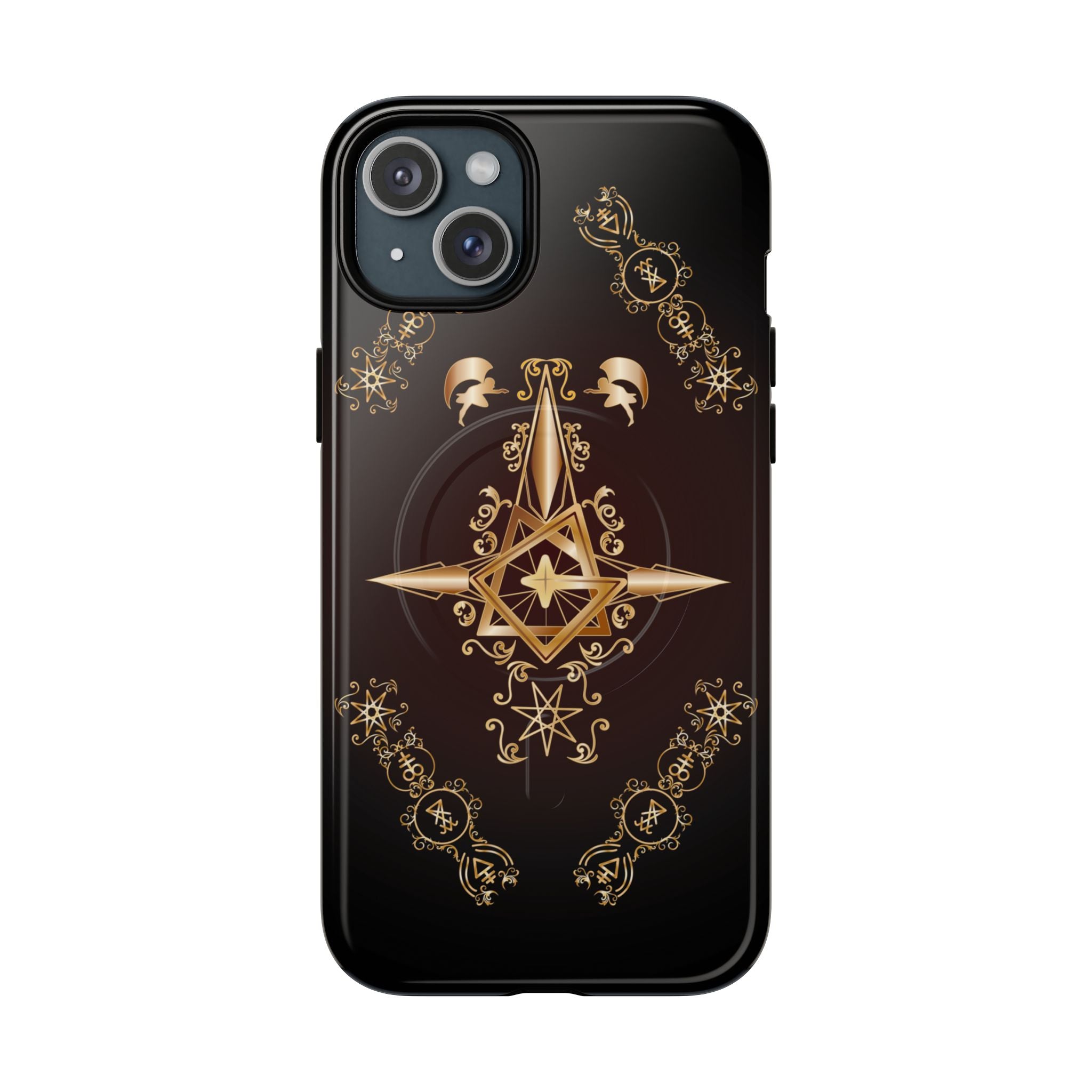 Magnetic Ecclesiarch Sigil Black Red and Gold Ceremonial Phone Case