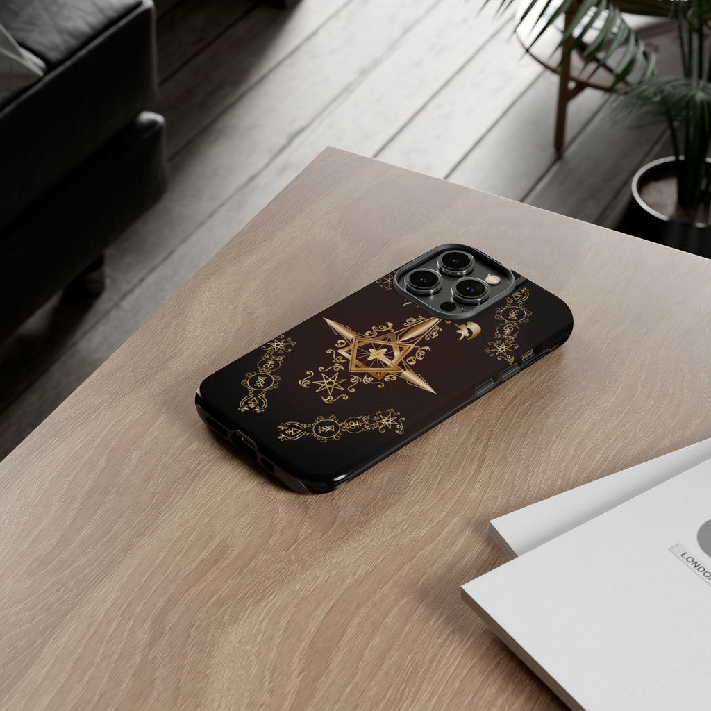 Iphone Ecclesiarch Sigil Black Red and Gold Ceremonial Phone Case