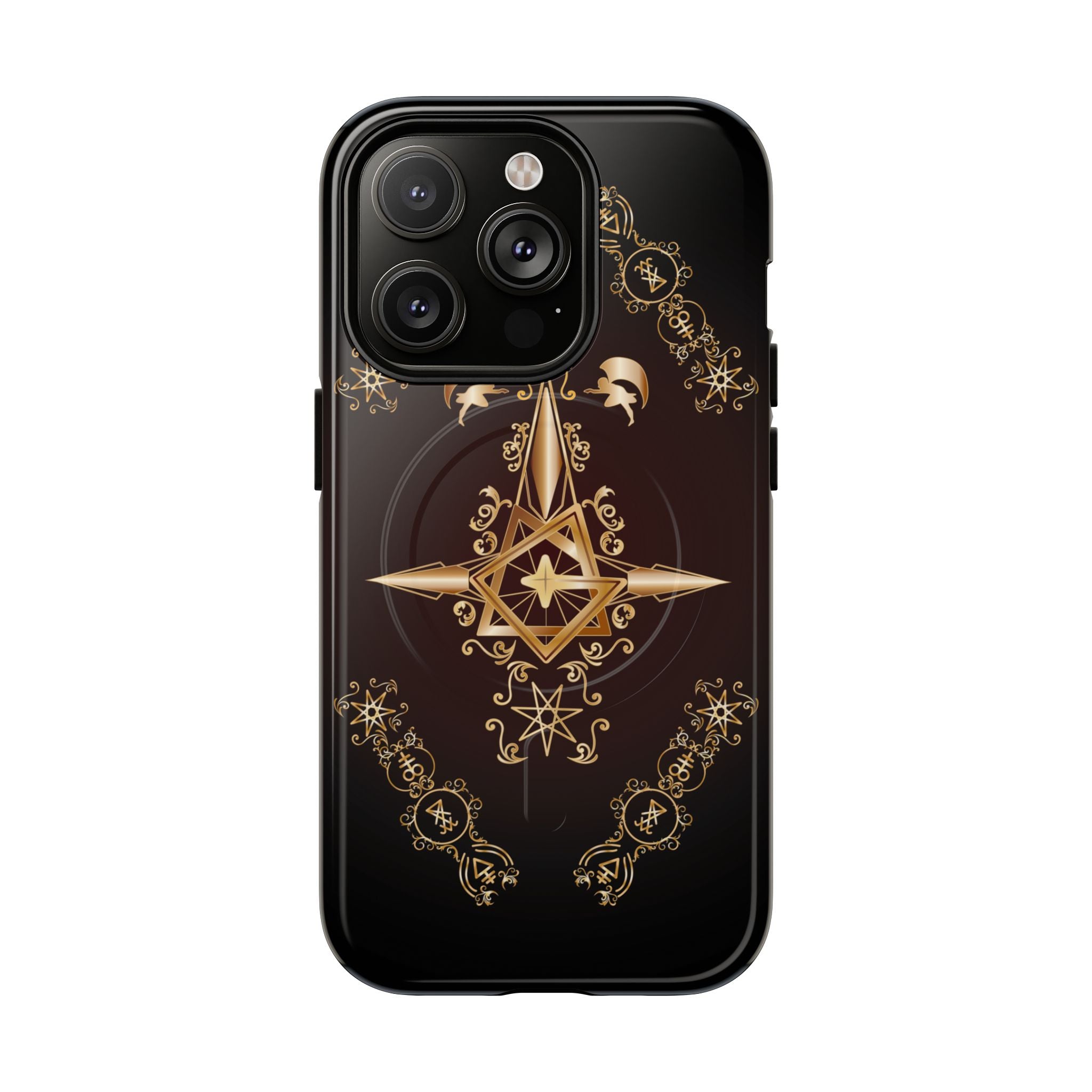 Magnetic Ecclesiarch Sigil Black Red and Gold Ceremonial Phone Case