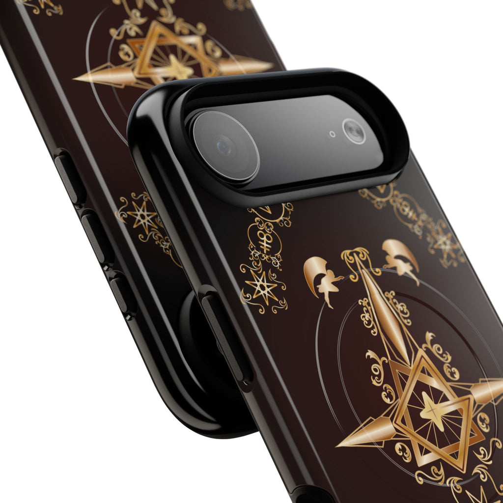 Magnetic Ecclesiarch Sigil Black Red and Gold Ceremonial Phone Case