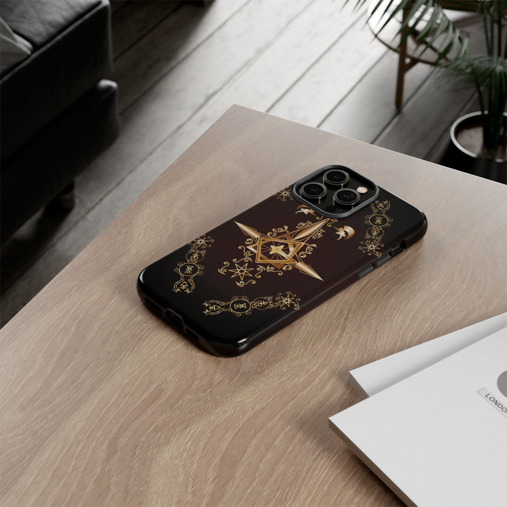 Iphone Ecclesiarch Sigil Black Red and Gold Ceremonial Phone Case