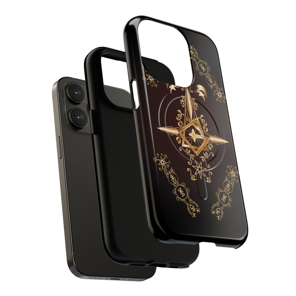 Magnetic Ecclesiarch Sigil Black Red and Gold Ceremonial Phone Case