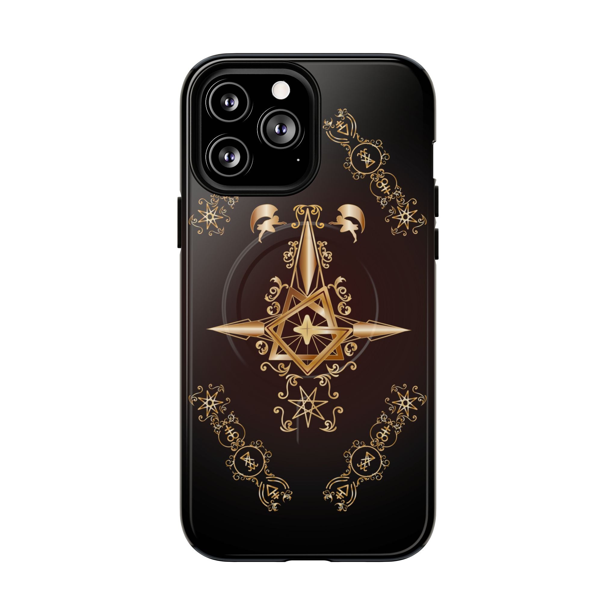 Magnetic Ecclesiarch Sigil Black Red and Gold Ceremonial Phone Case