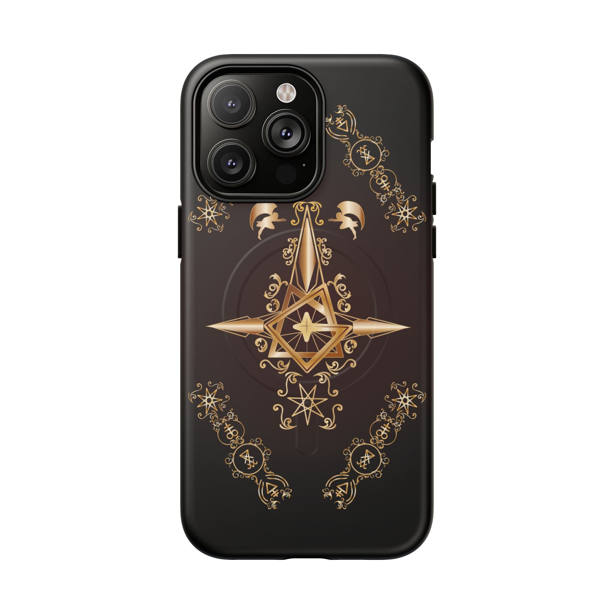 Magnetic Ecclesiarch Sigil Black Red and Gold Ceremonial Phone Case