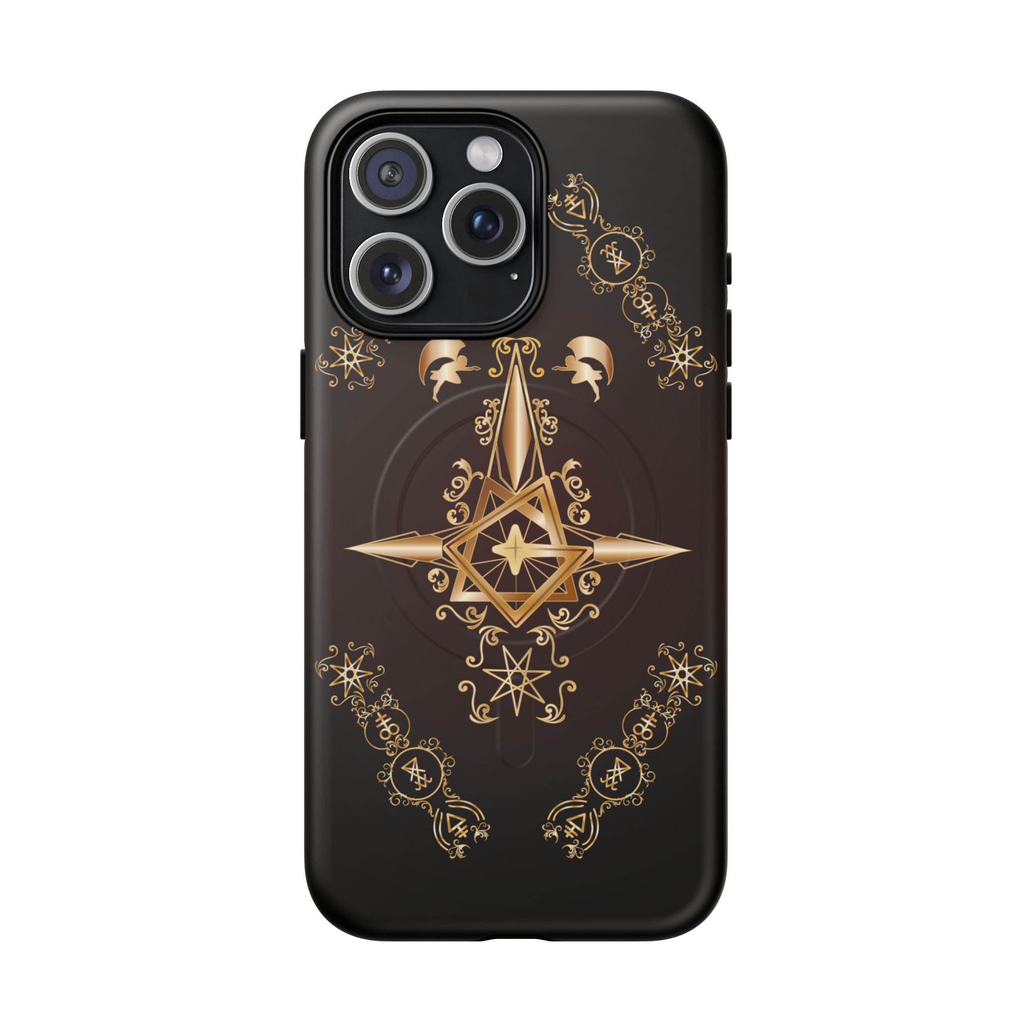 Magnetic Ecclesiarch Sigil Black Red and Gold Ceremonial Phone Case