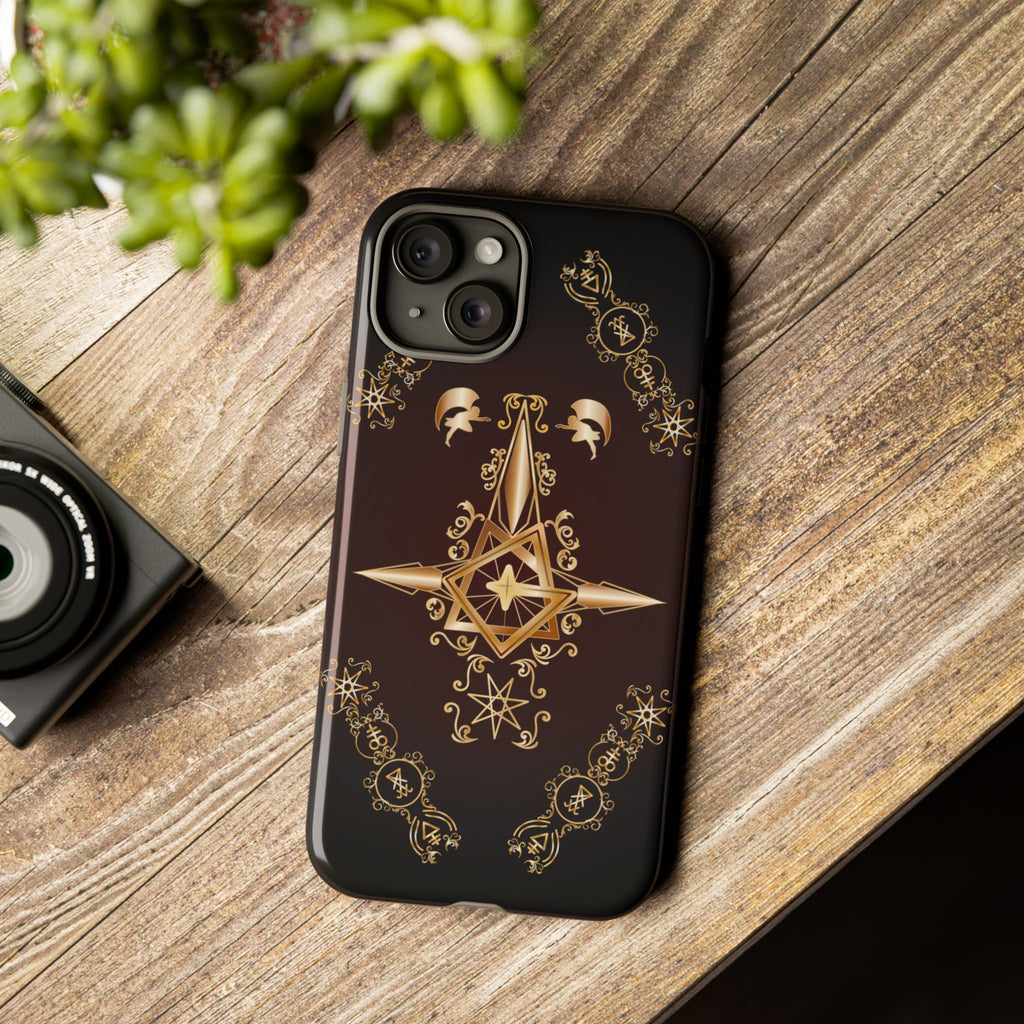 Iphone Ecclesiarch Sigil Black Red and Gold Ceremonial Phone Case