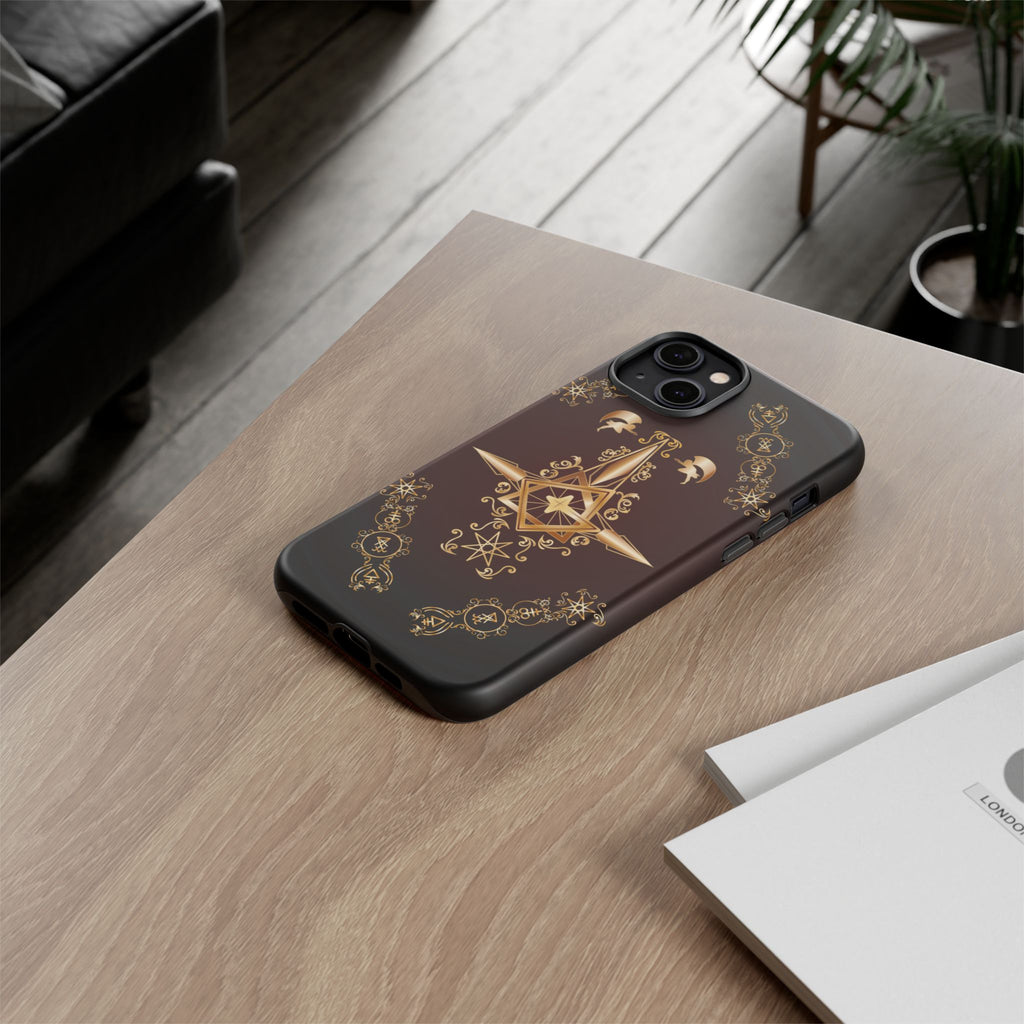 Iphone Ecclesiarch Sigil Black Red and Gold Ceremonial Phone Case