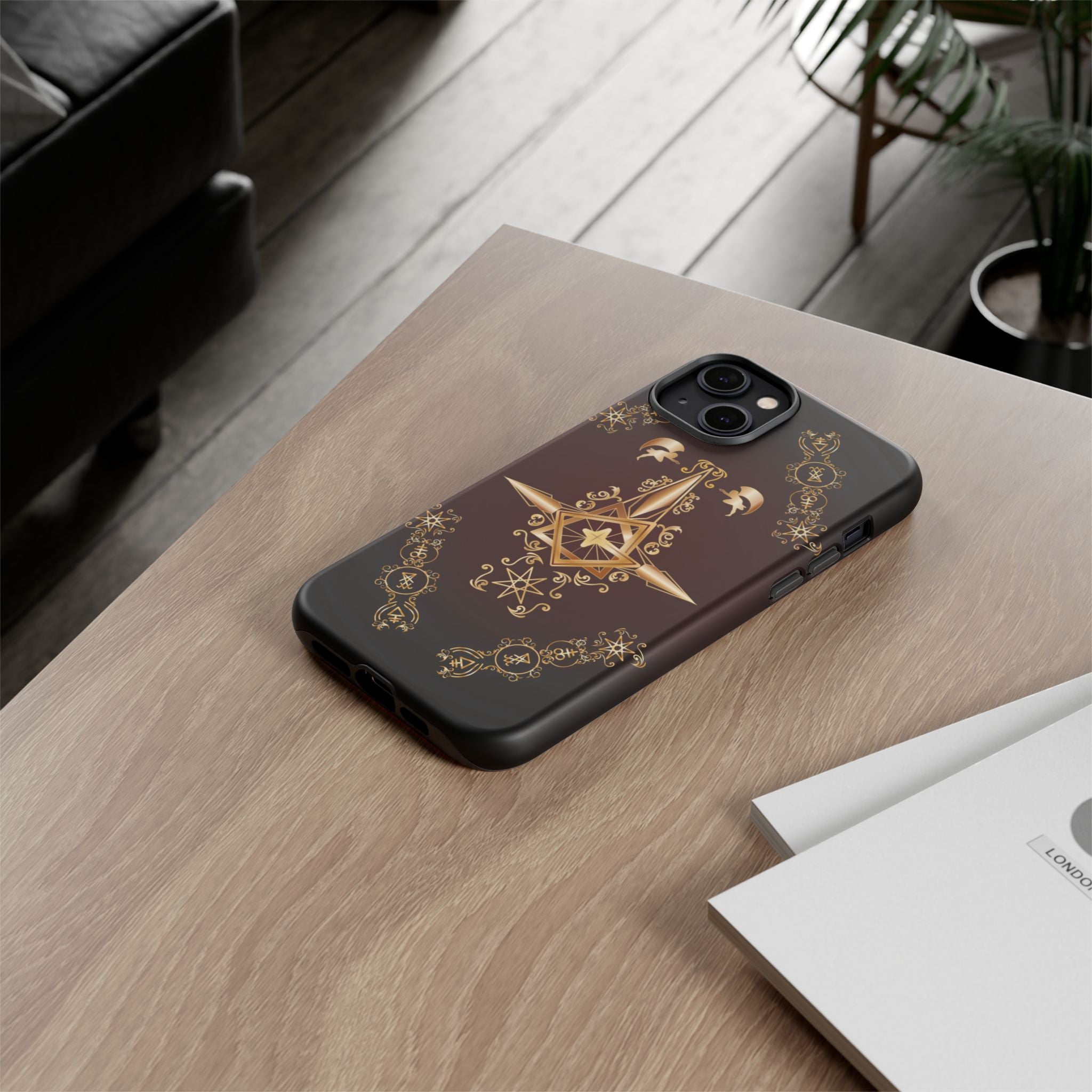 Iphone Ecclesiarch Sigil Black Red and Gold Ceremonial Phone Case
