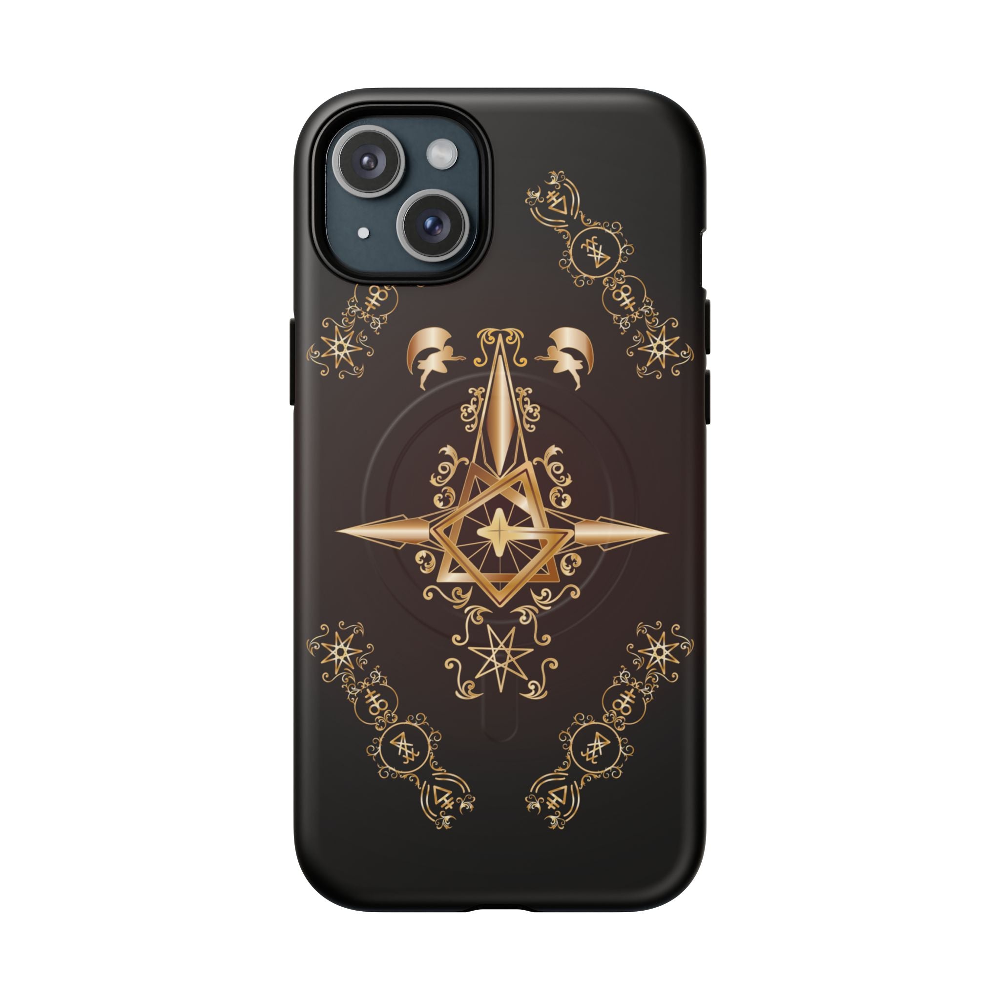 Magnetic Ecclesiarch Sigil Black Red and Gold Ceremonial Phone Case