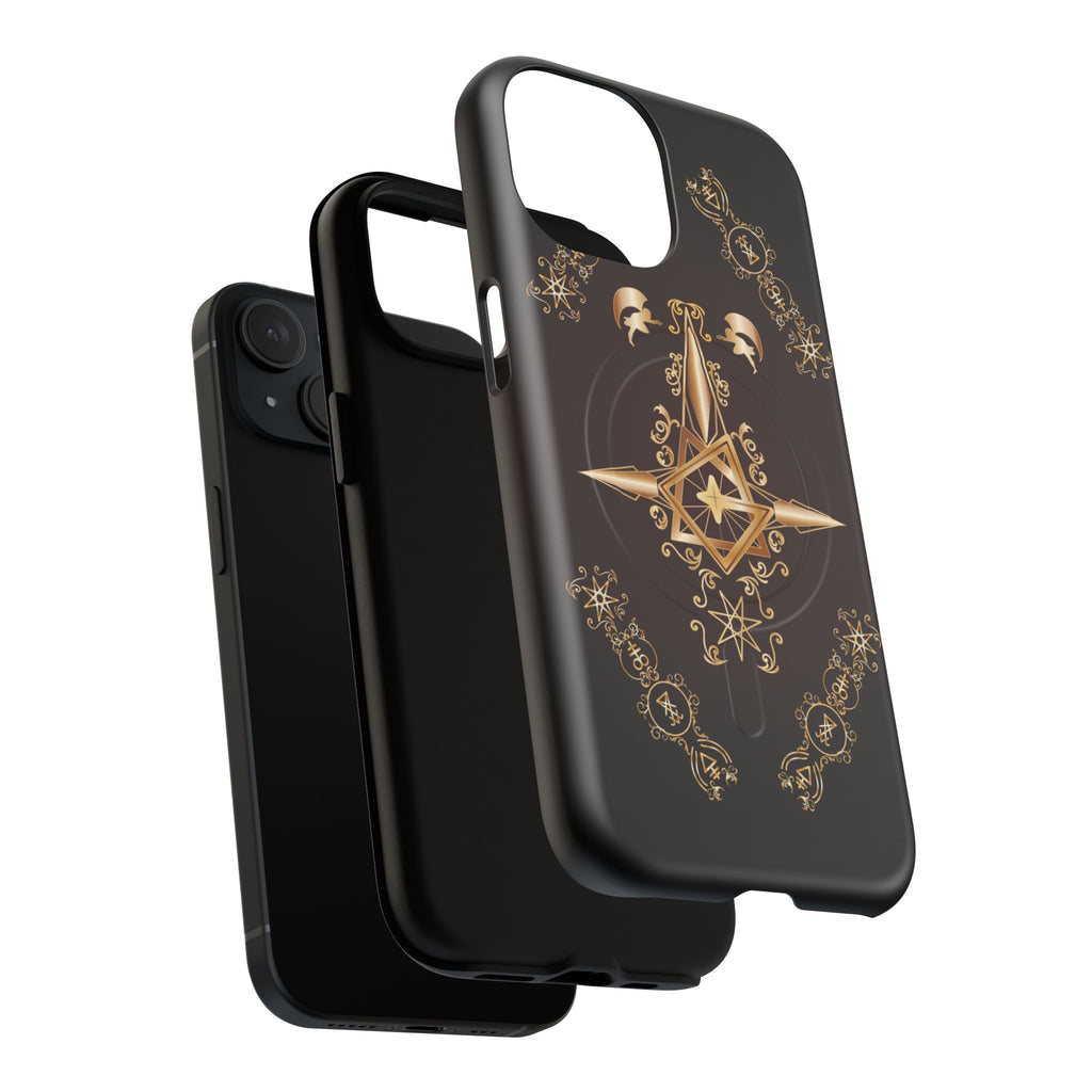Magnetic Ecclesiarch Sigil Black Red and Gold Ceremonial Phone Case
