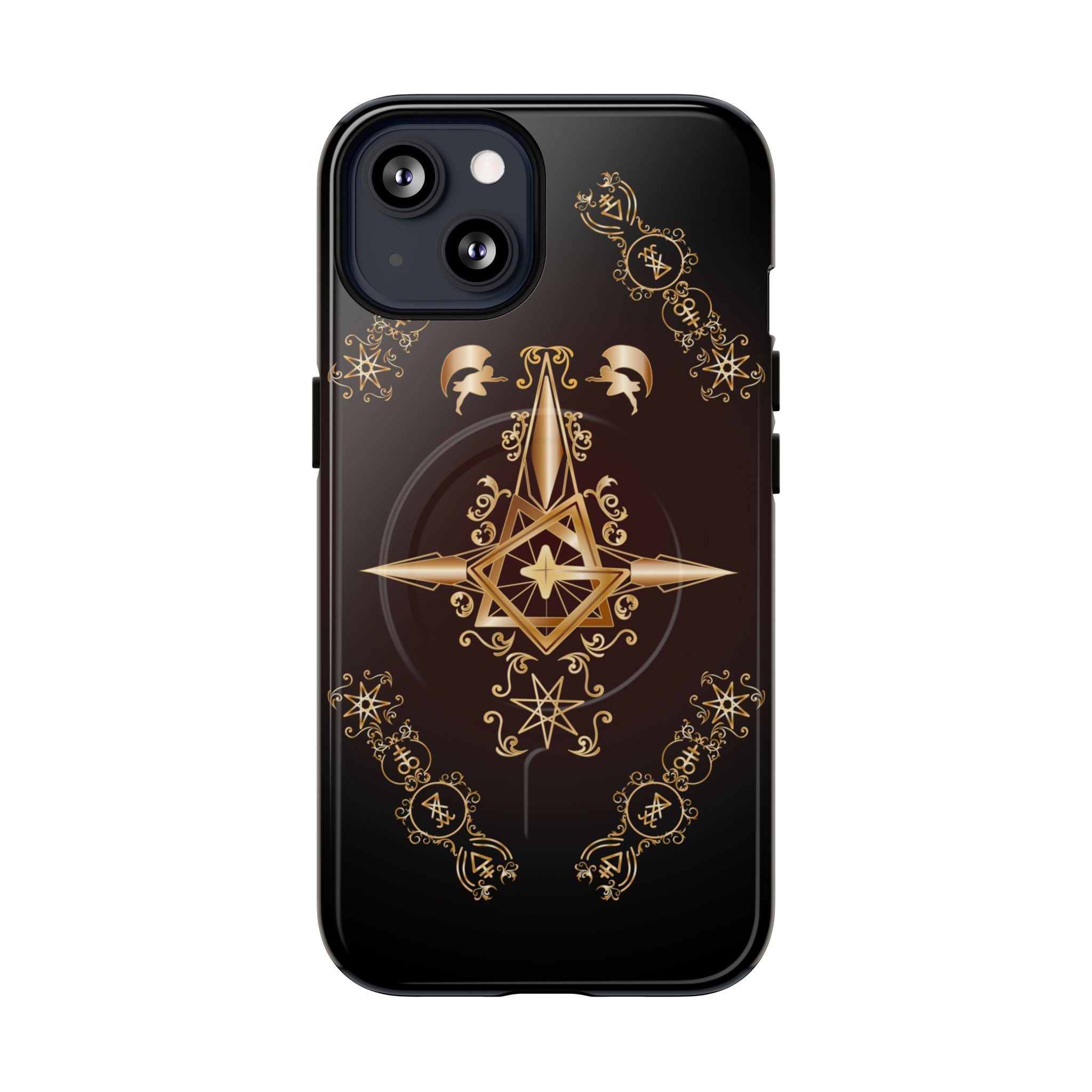 Magnetic Ecclesiarch Sigil Black Red and Gold Ceremonial Phone Case