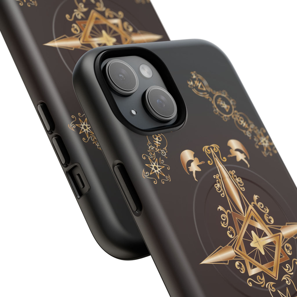 Magnetic Ecclesiarch Sigil Black Red and Gold Ceremonial Phone Case