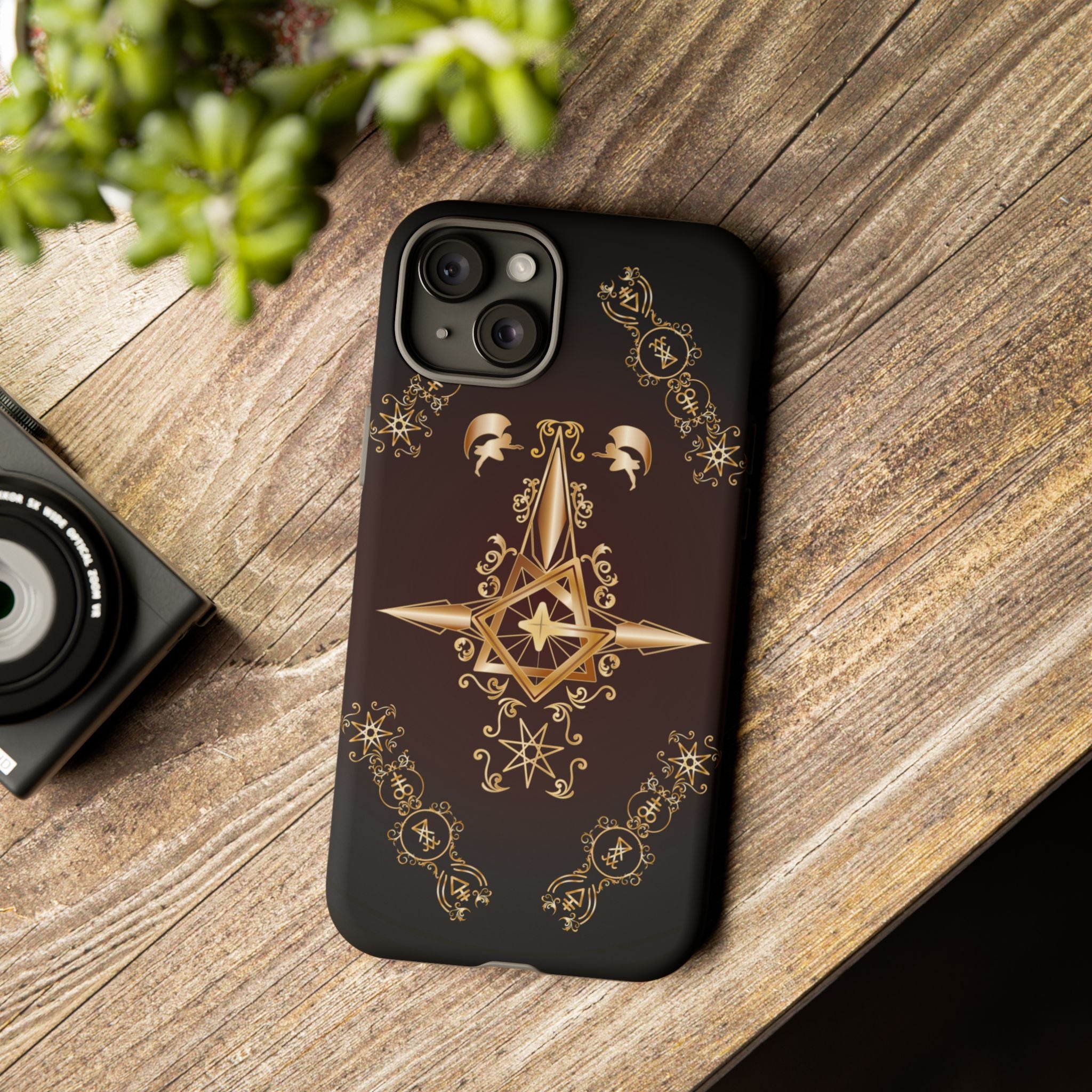 Iphone Ecclesiarch Sigil Black Red and Gold Ceremonial Phone Case